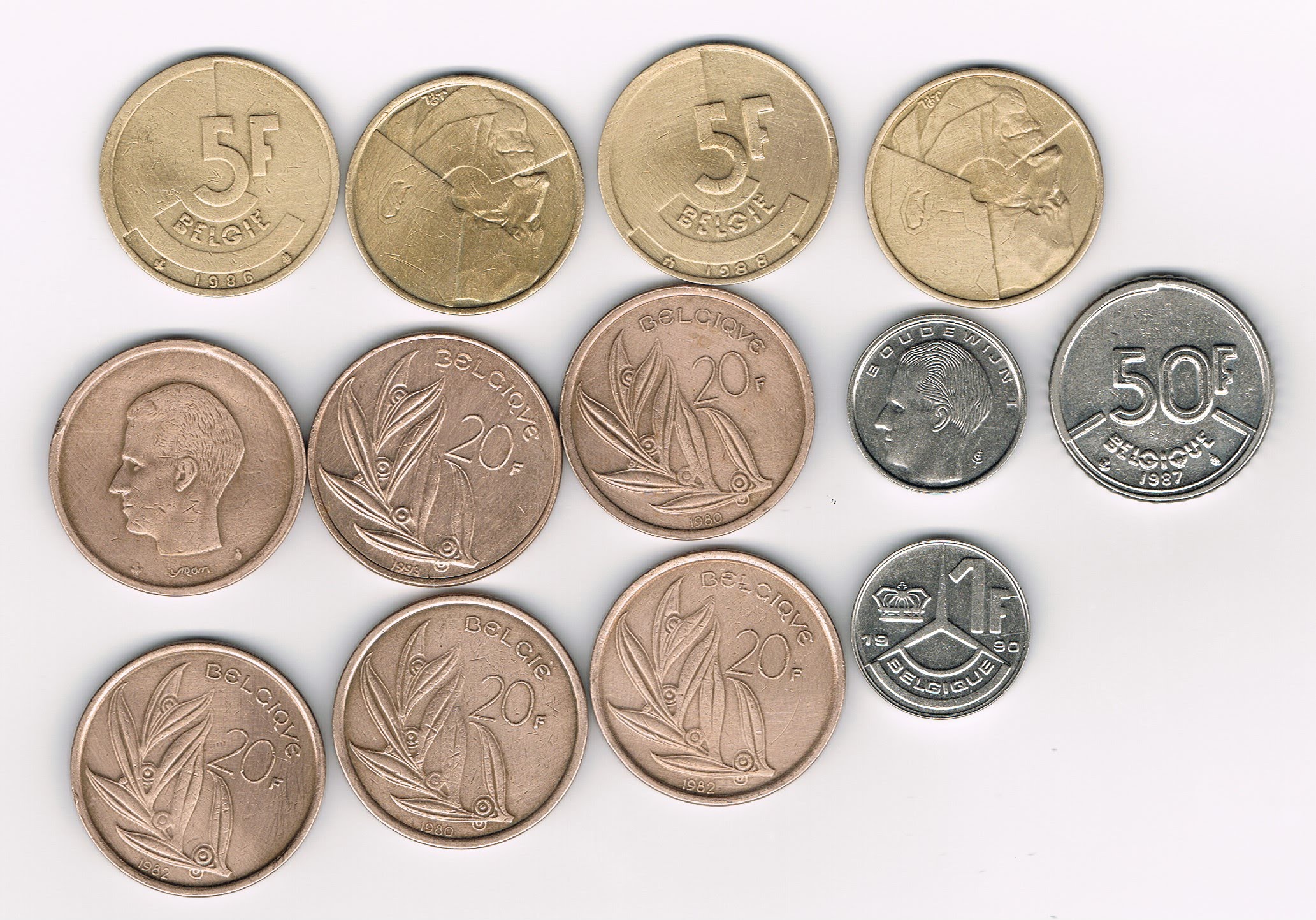 My franc coins from Belgium (they were replaced by the Euro on ...