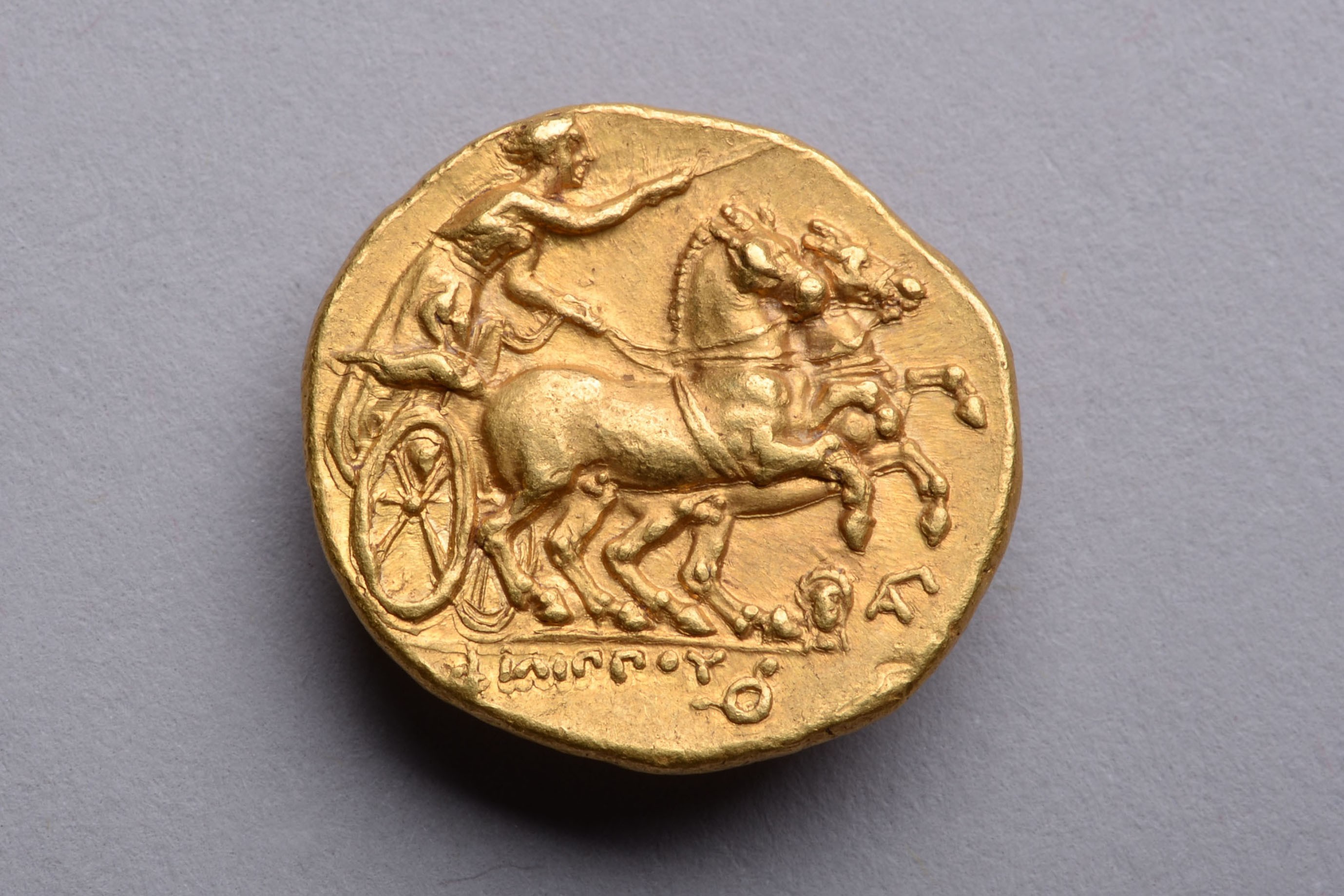Ancient Greek Gold Stater Coin of King Philip II of Macedon - 323 BC ...