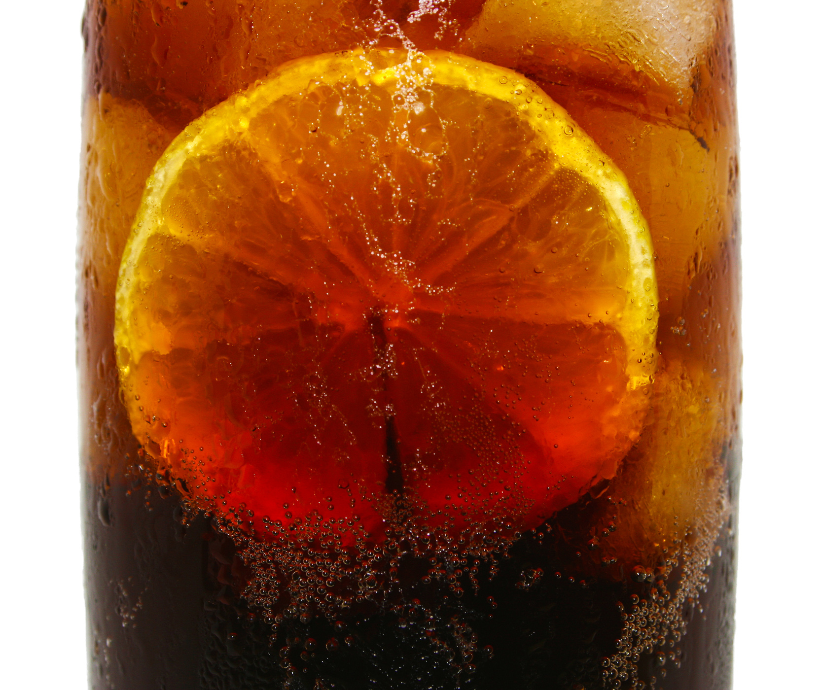 Cold drink of cola with lemon photo