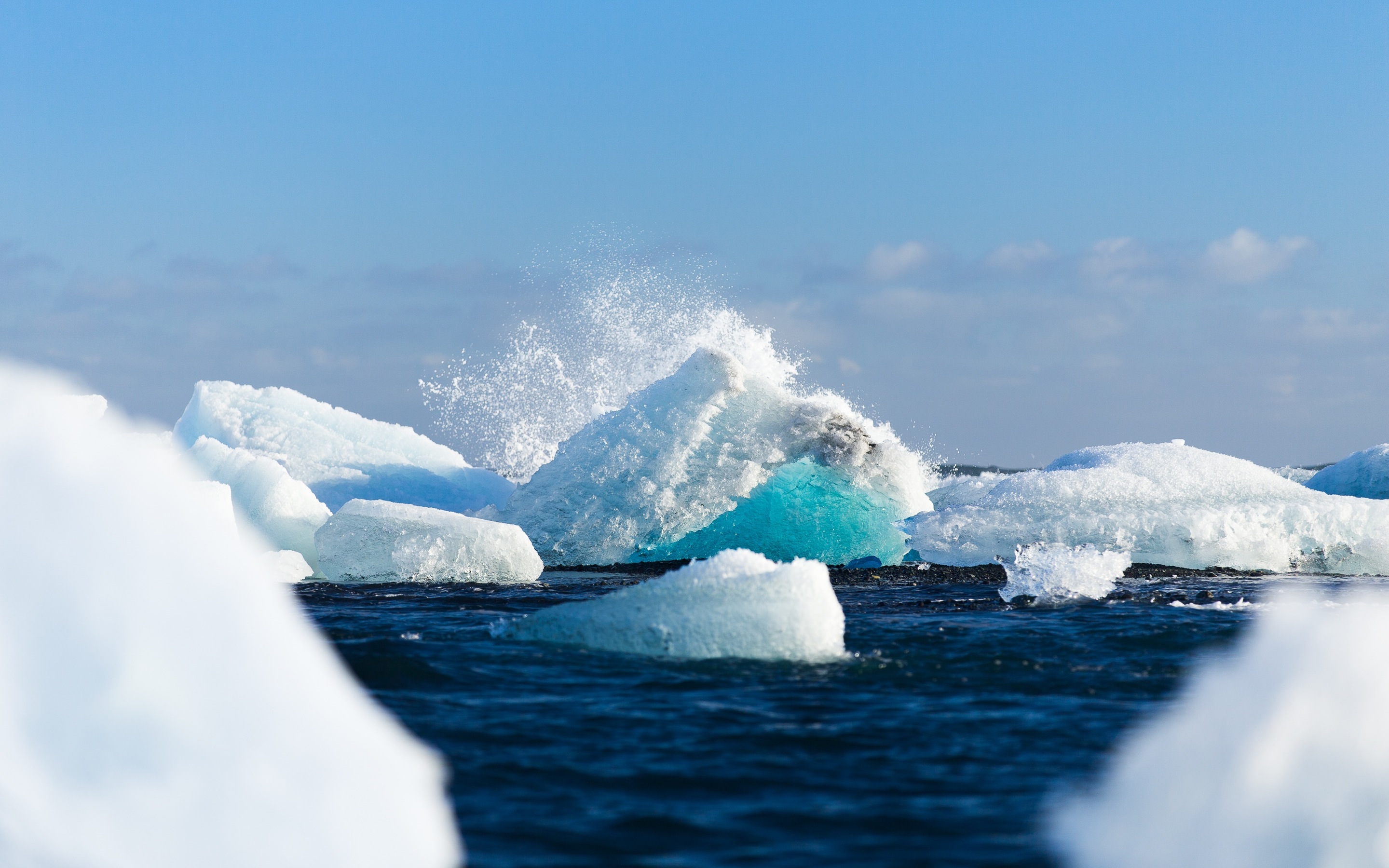 Iceberg, sky, water, wave, cold, blue, ocean, splash, antarctica ...