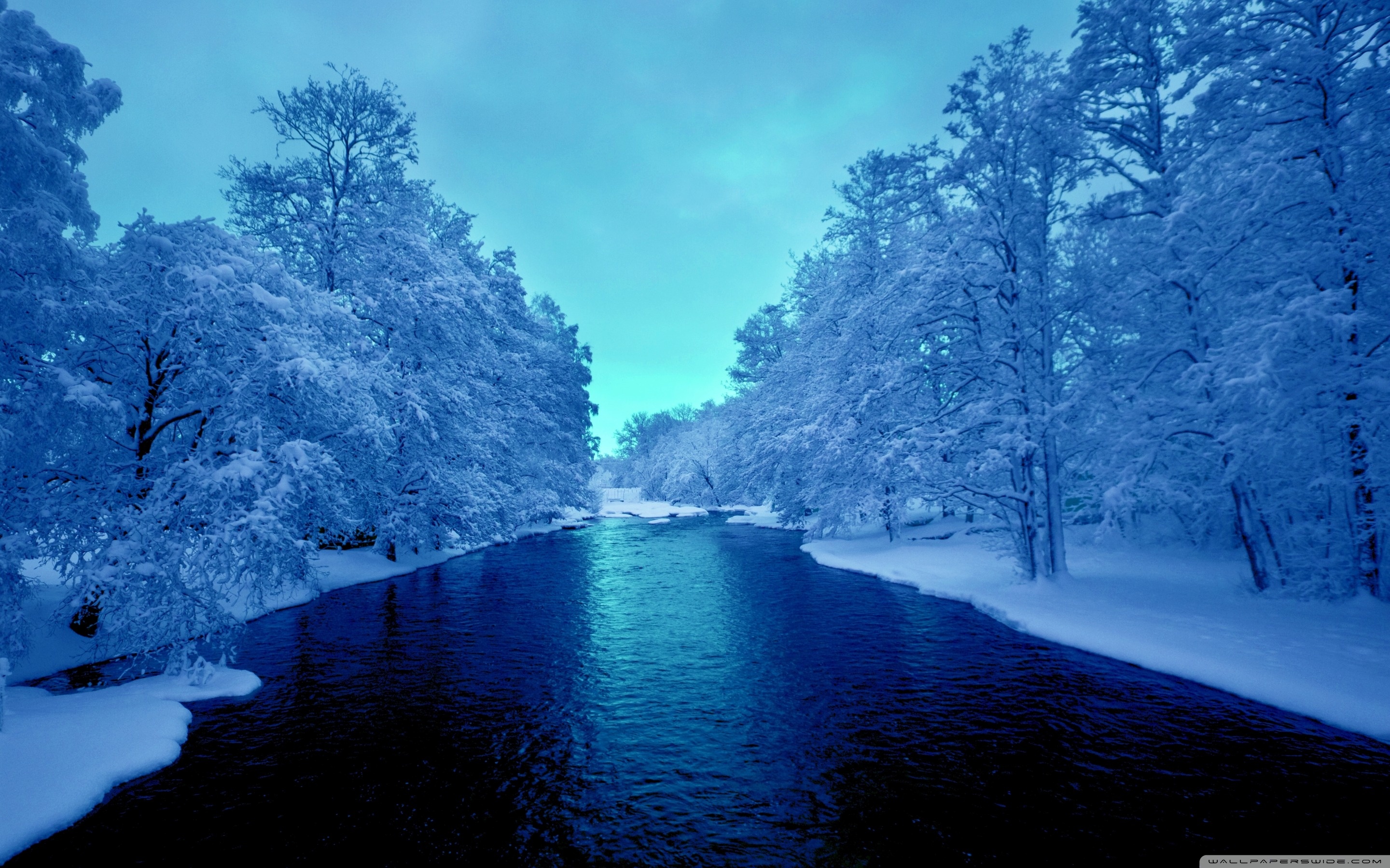 Cold Blue Winter River ❤ 4K HD Desktop Wallpaper for 4K Ultra HD TV ...