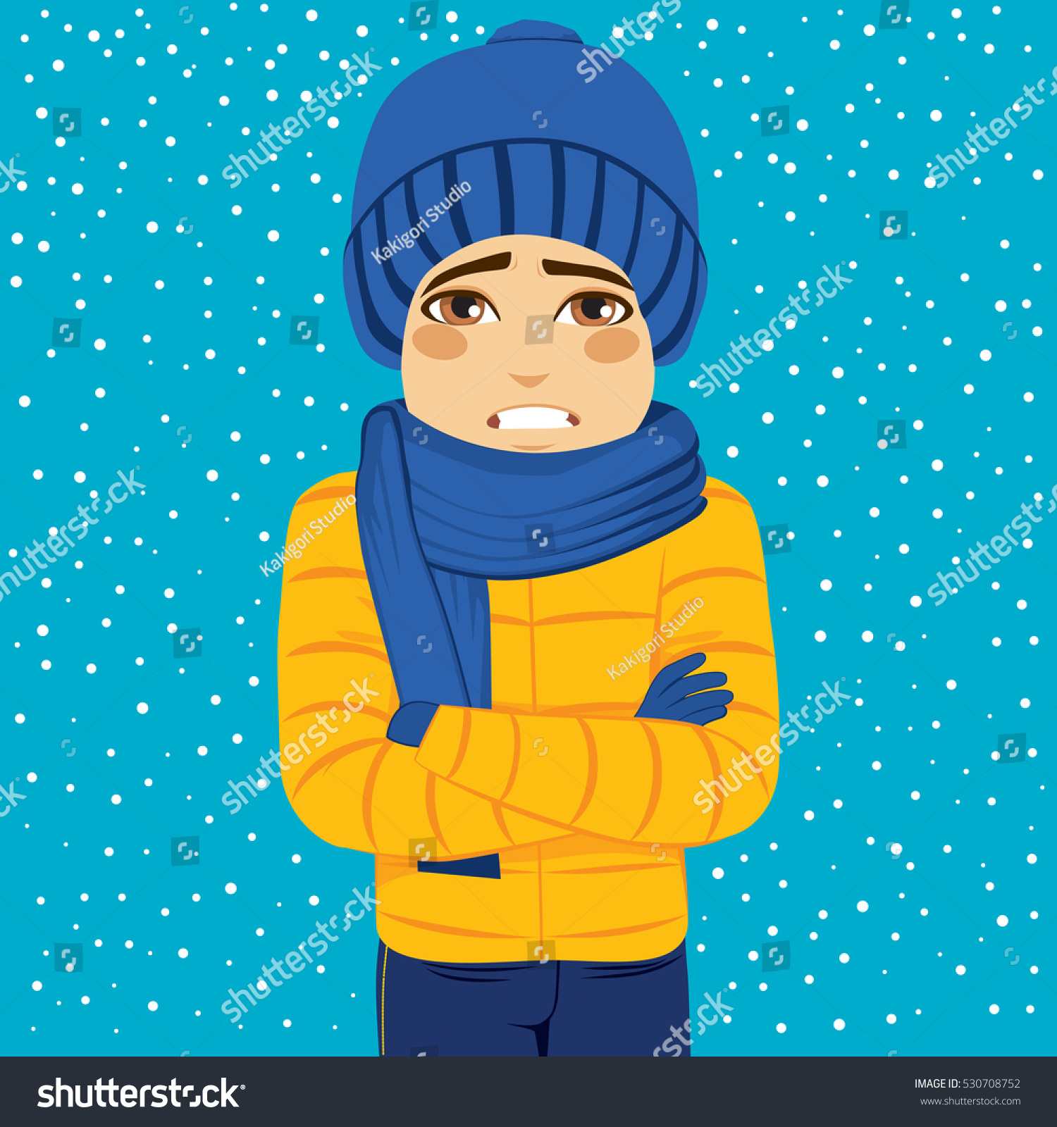 Man Shivering Cold Winter Outdoors Wearing Stock Photo (Photo ...