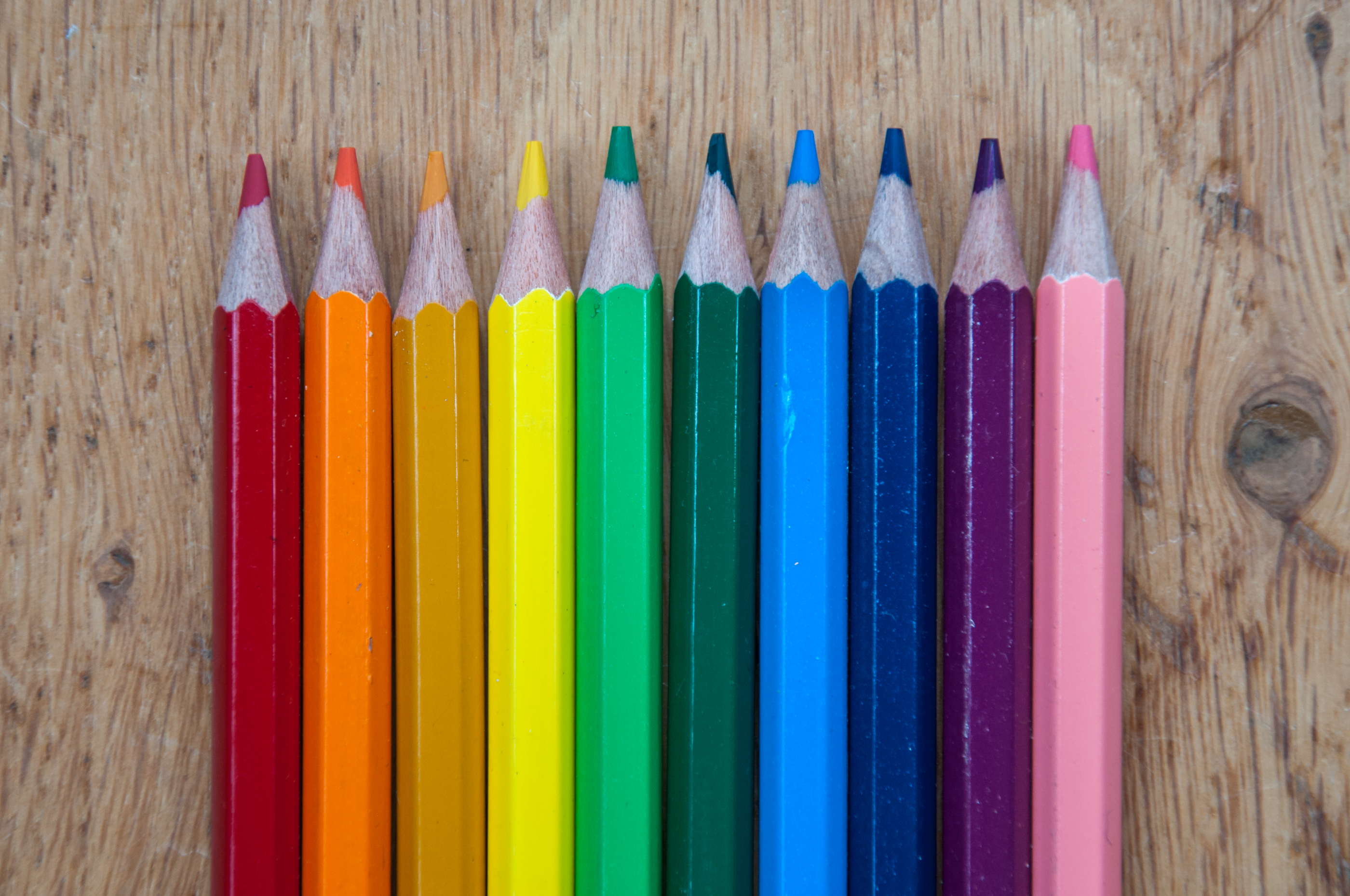 Color pencils, Arrangement, Red, Paint, Palette, HQ Photo