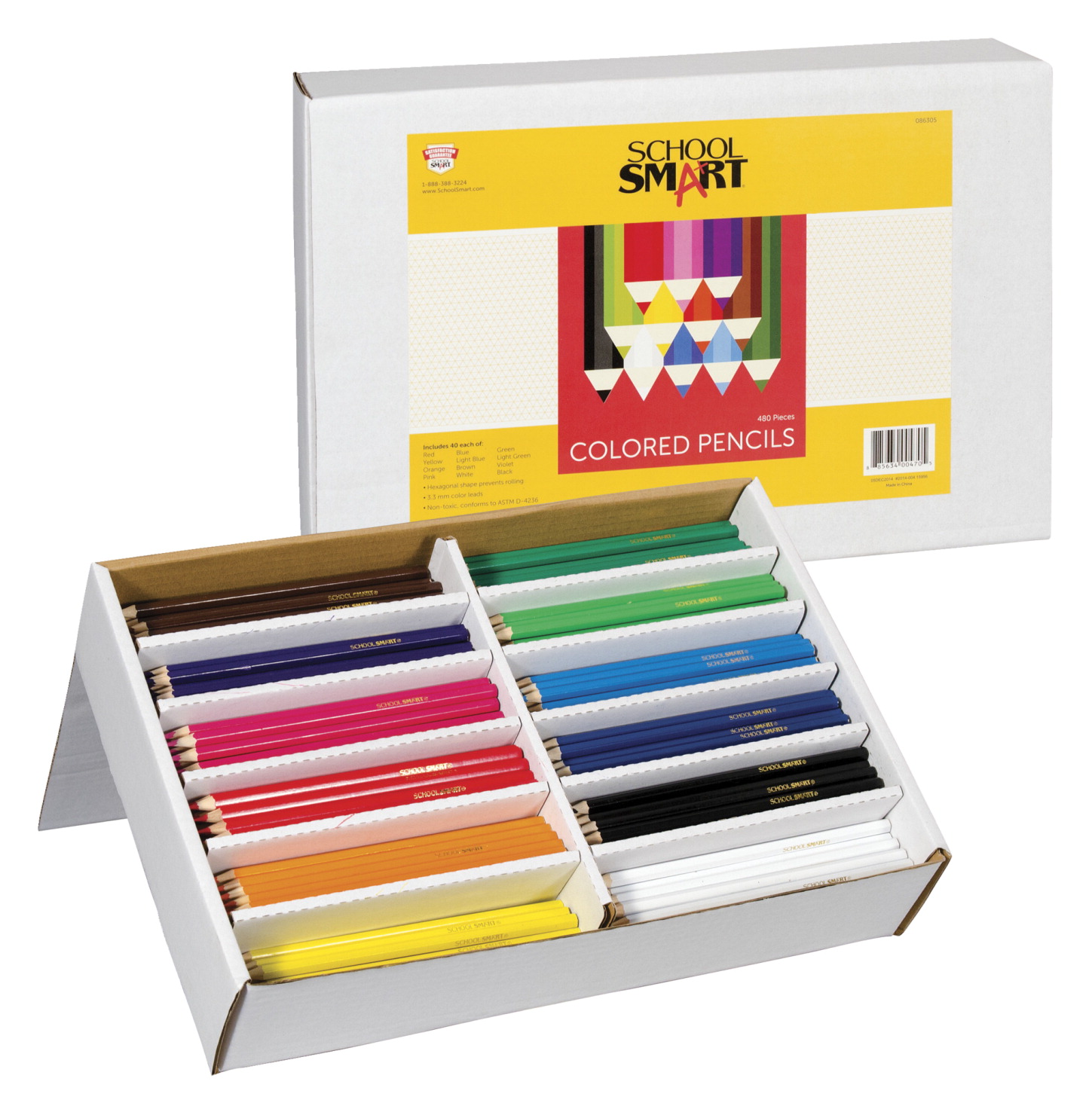 School Smart Colored Pencil Classroom Pack, Assorted Colors ...