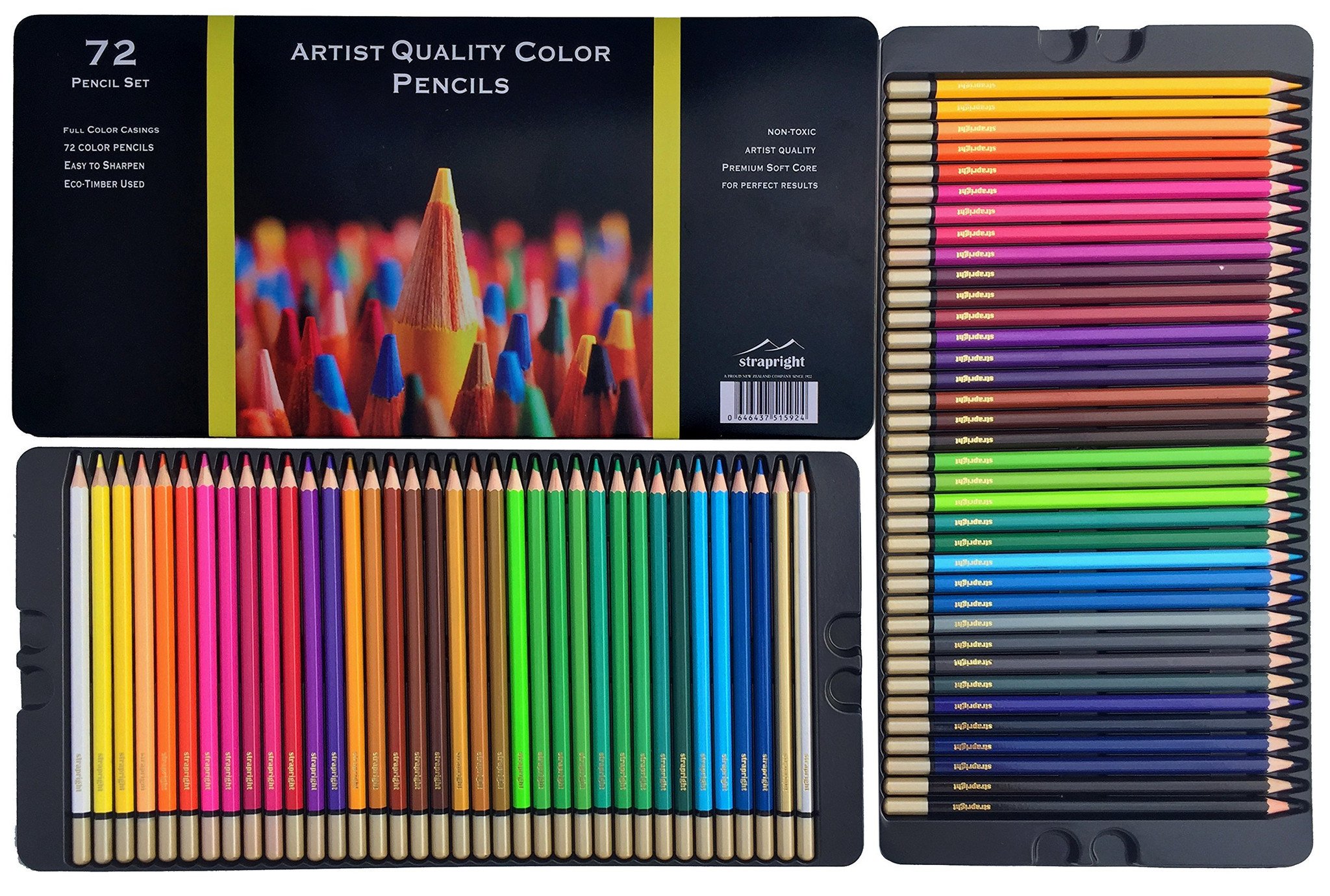 Strapright Premium Colored Pencils -72 Colors - Colorantebook