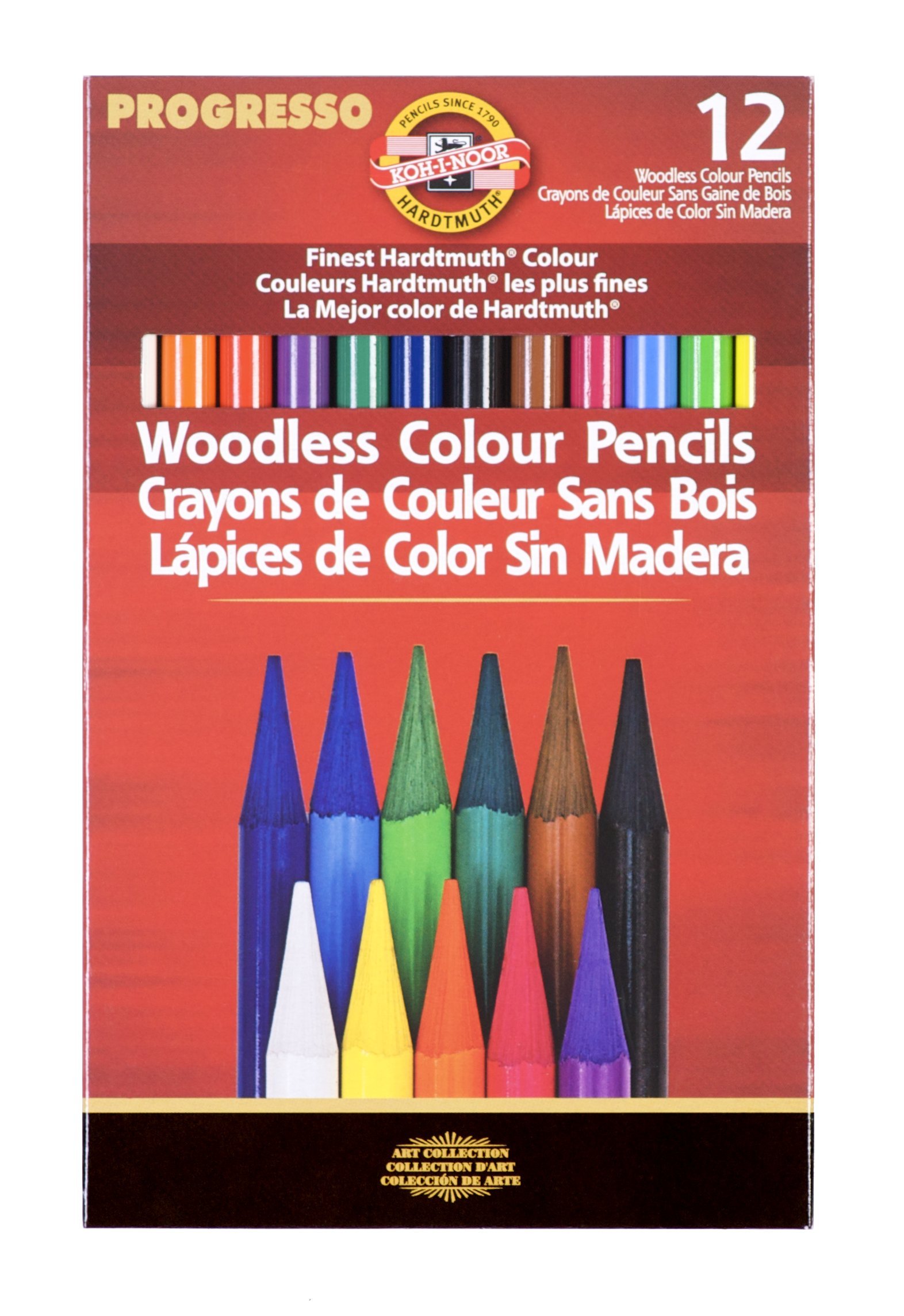 Koh-I-Noor Progresso Woodless Colored 12-Pencil Set, Assorted ...