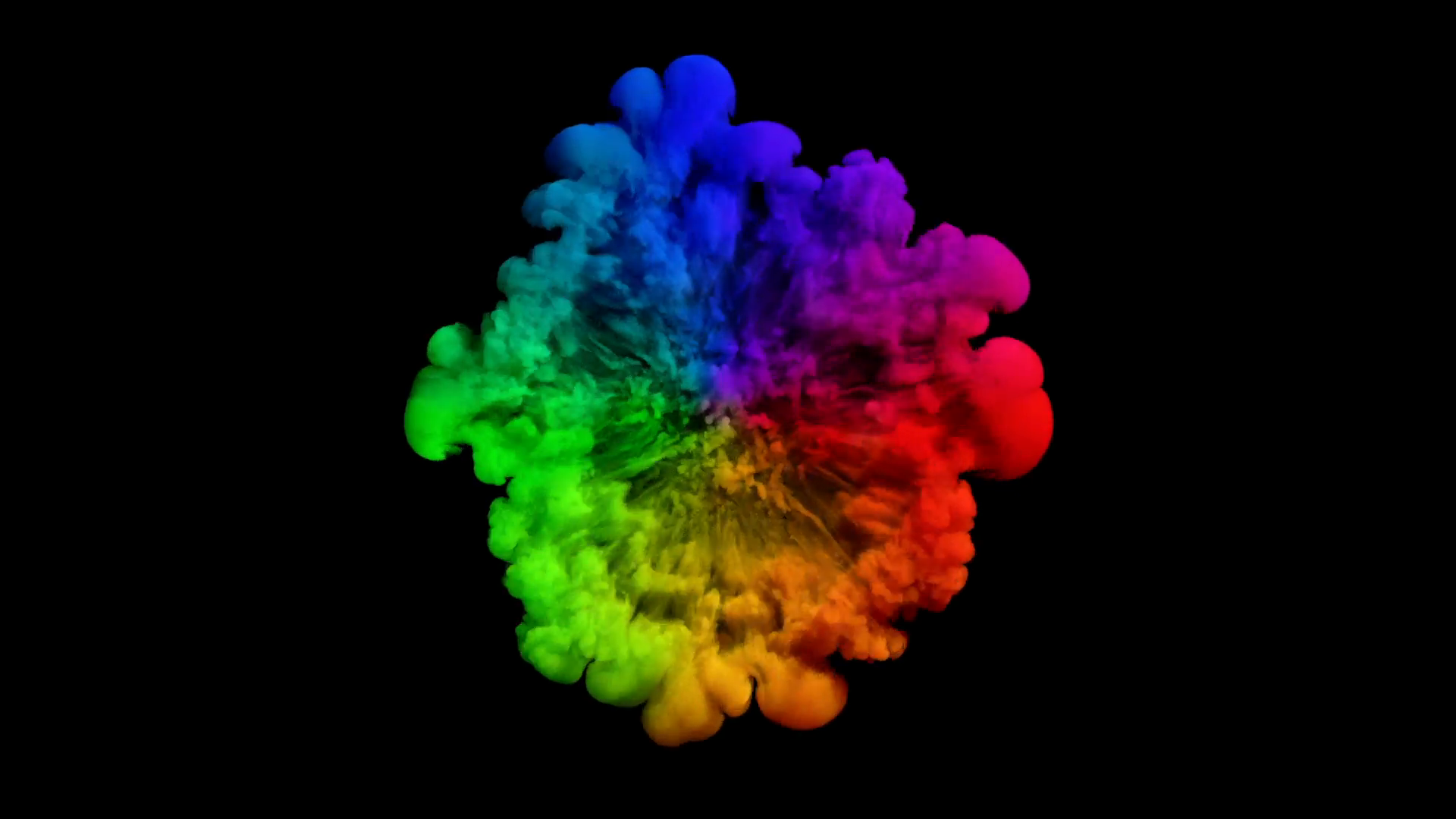Colored smoke explosion on black (slow motion, with alpha matte ...
