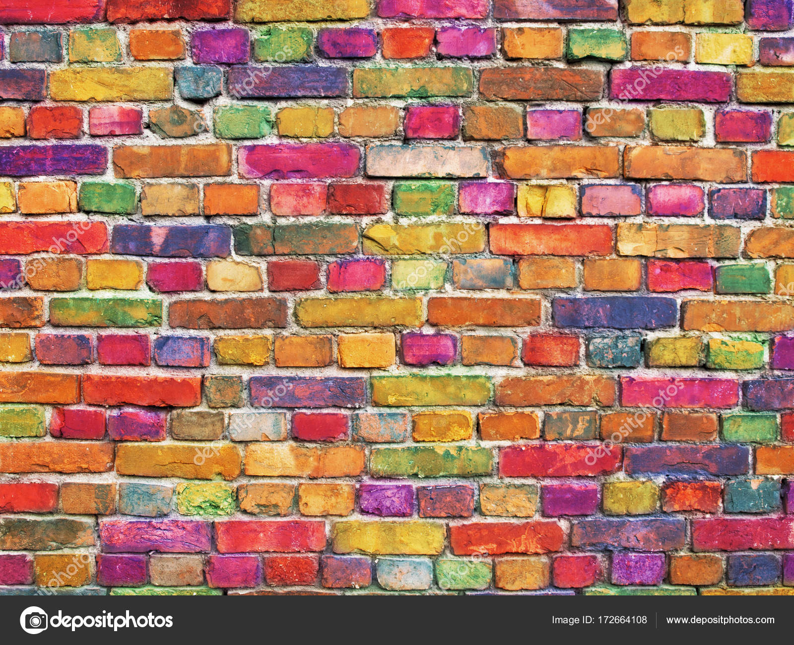 multicolor brick wall, bright color stone surface background — Stock ...