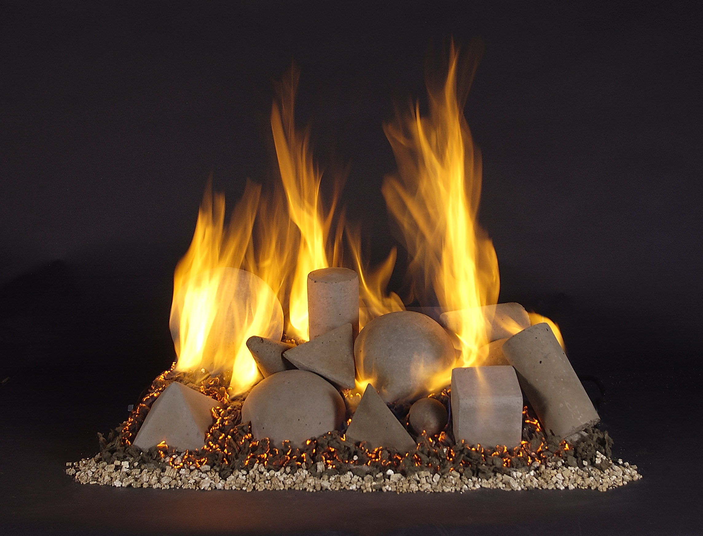 Alternative gas log fireplaces | Fireplace with no logs design ...