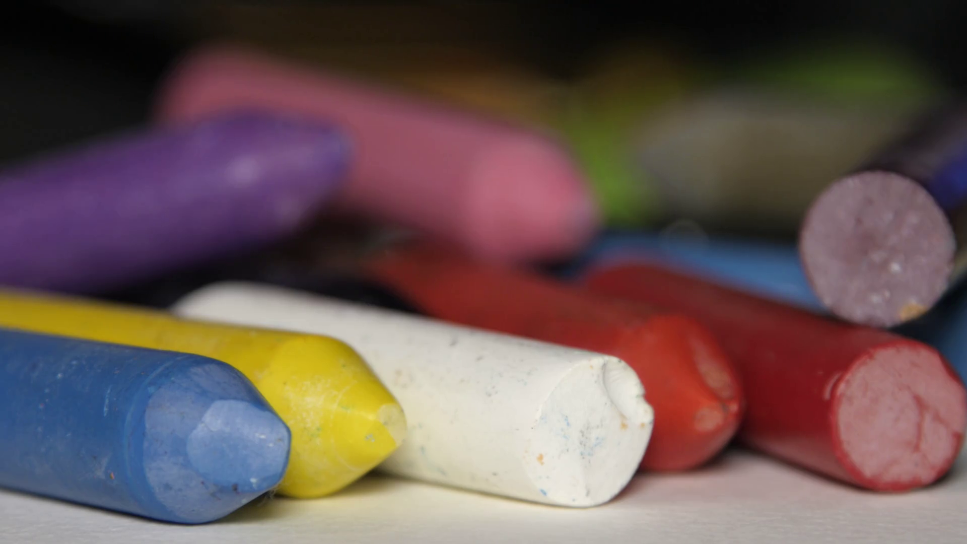 Crayon Colored Pencil aligned macro 4k Stock Video Footage - VideoBlocks