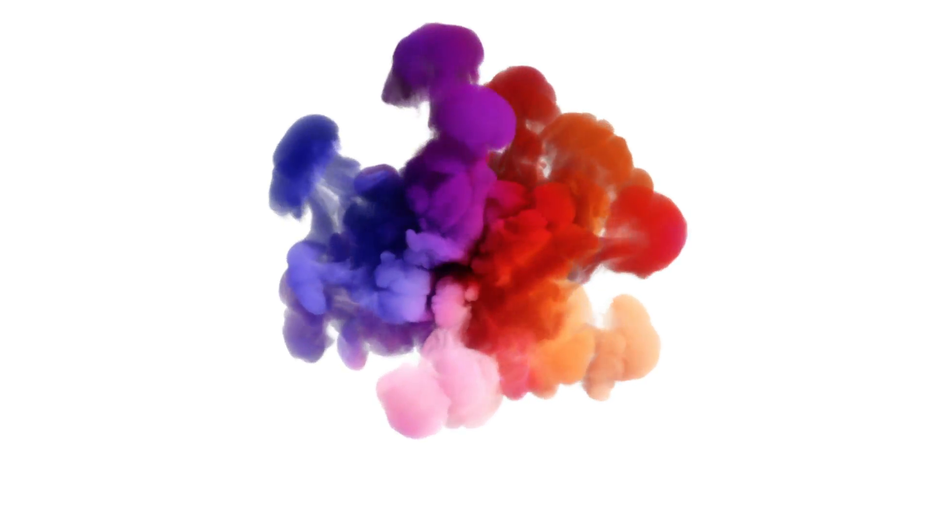 Colored smoke explosion on white (slow motion, with alpha matte ...