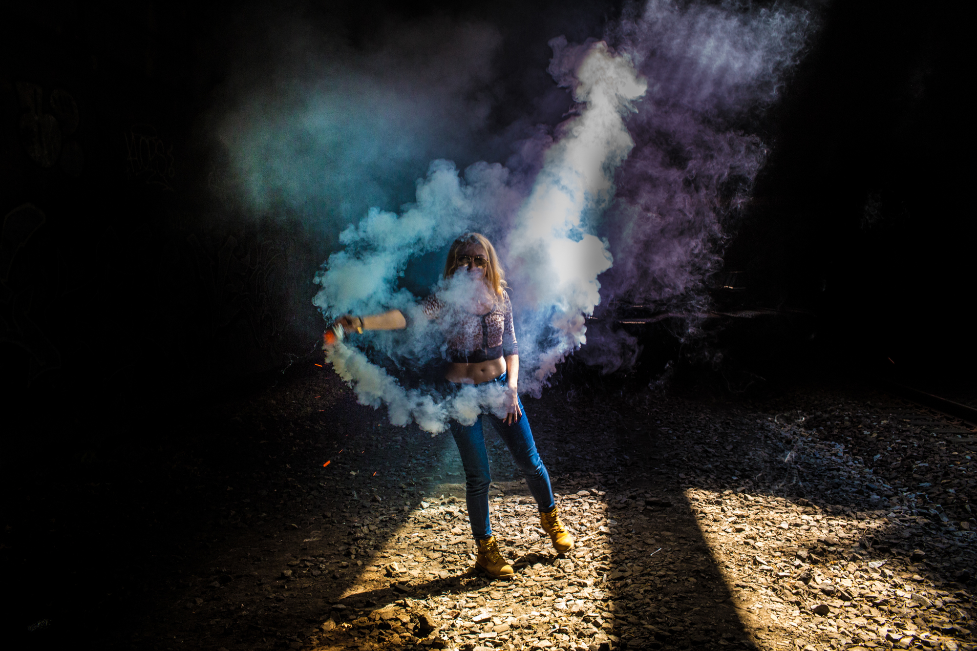 Shooting Dancers and Colored Smoke Bombs Under NYC