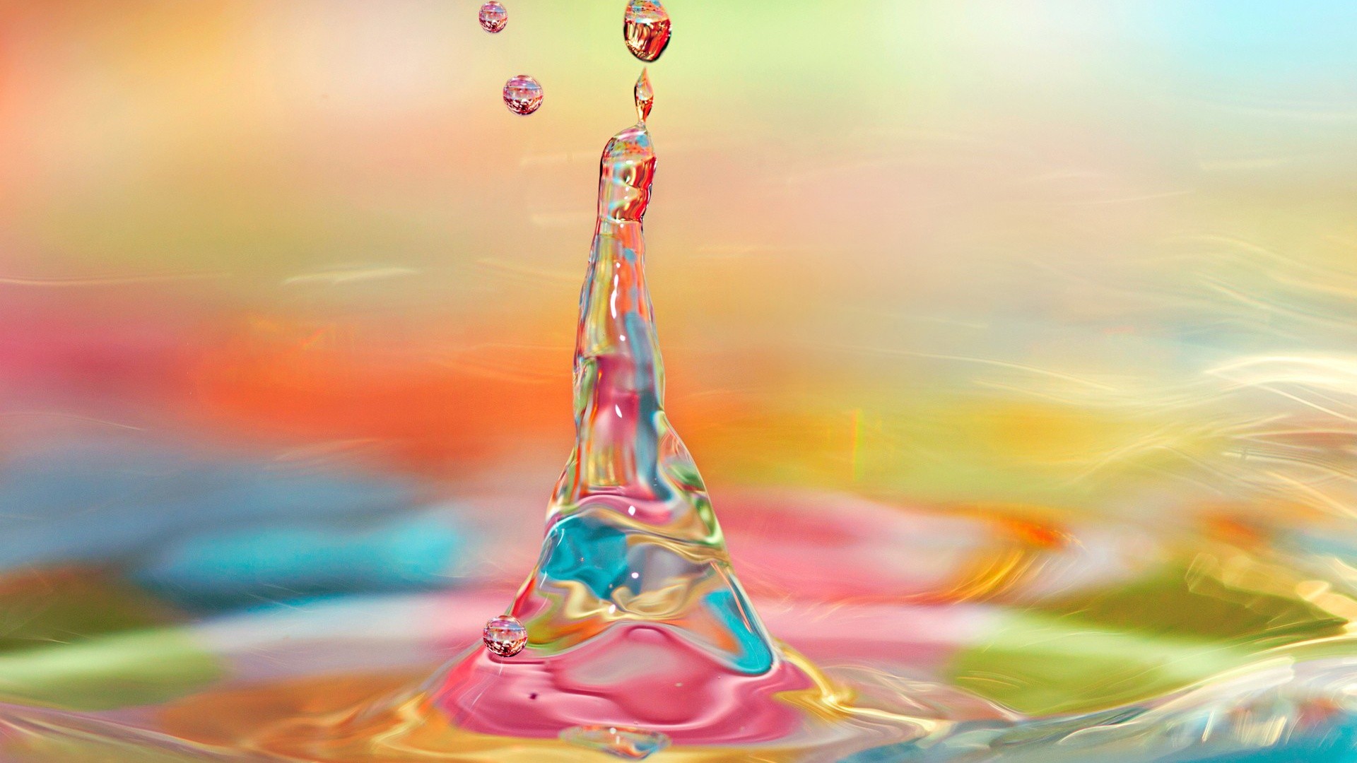 water, nature, splash, colored, water drops :: Wallpapers