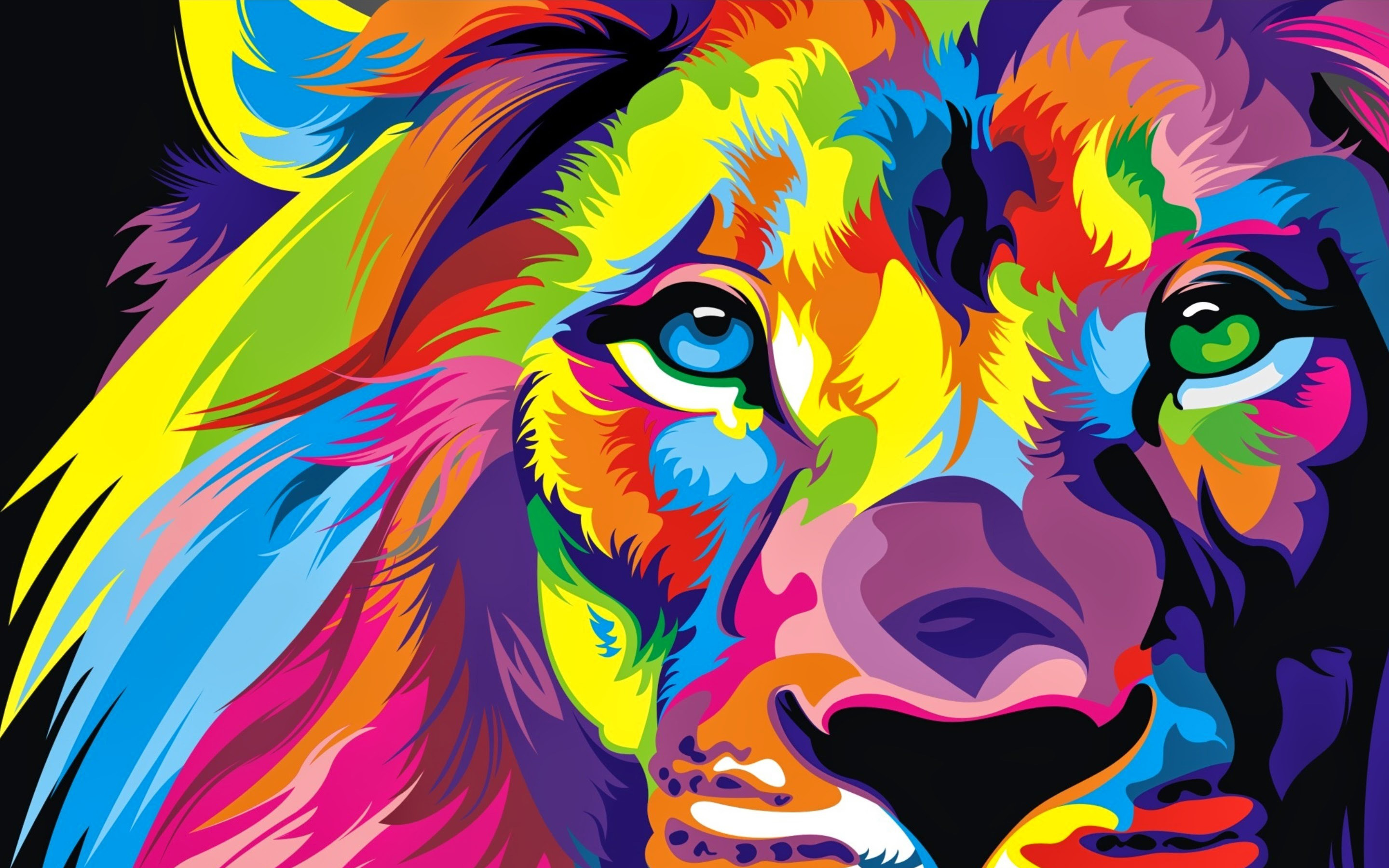 Wallpaper Lion Colorful Artwork Artwork, Batman, Colorful, Lion