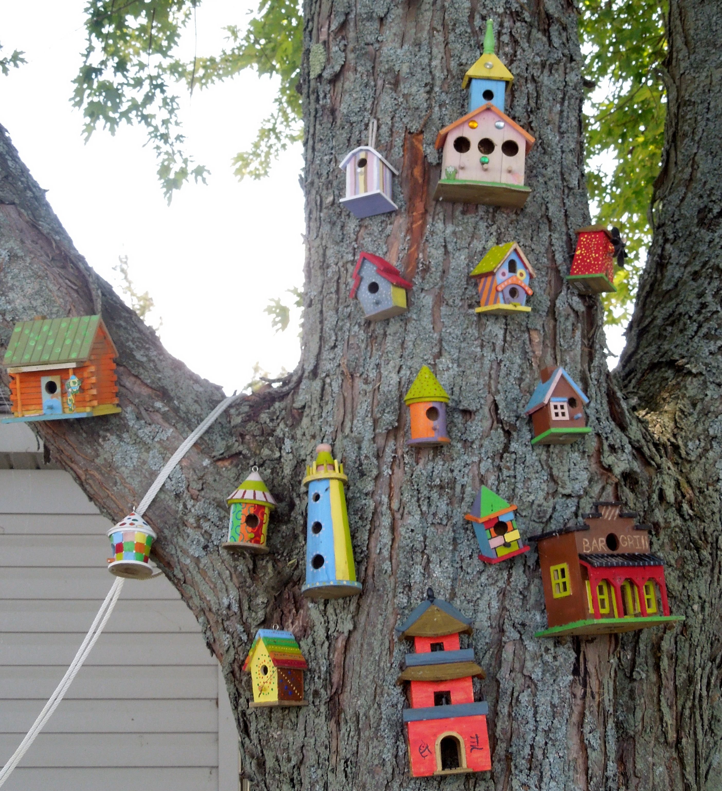 Birdhouse City | Birdhouse, Bird houses and Garden ideas