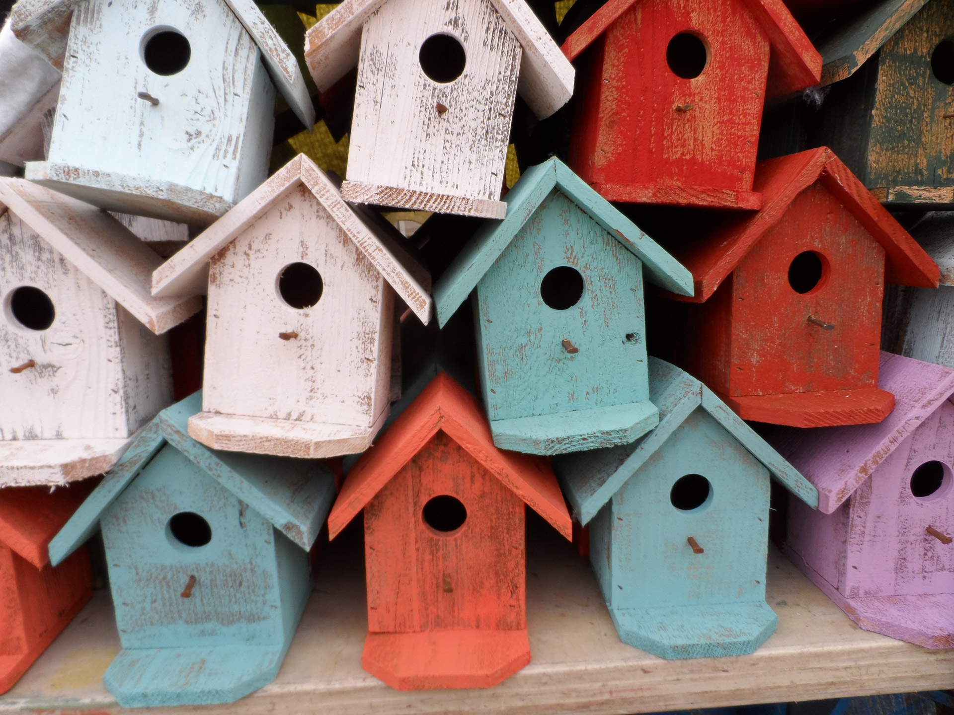 Colorful Wooden Bird Houses For Sale Small Painted Birdhouses ...