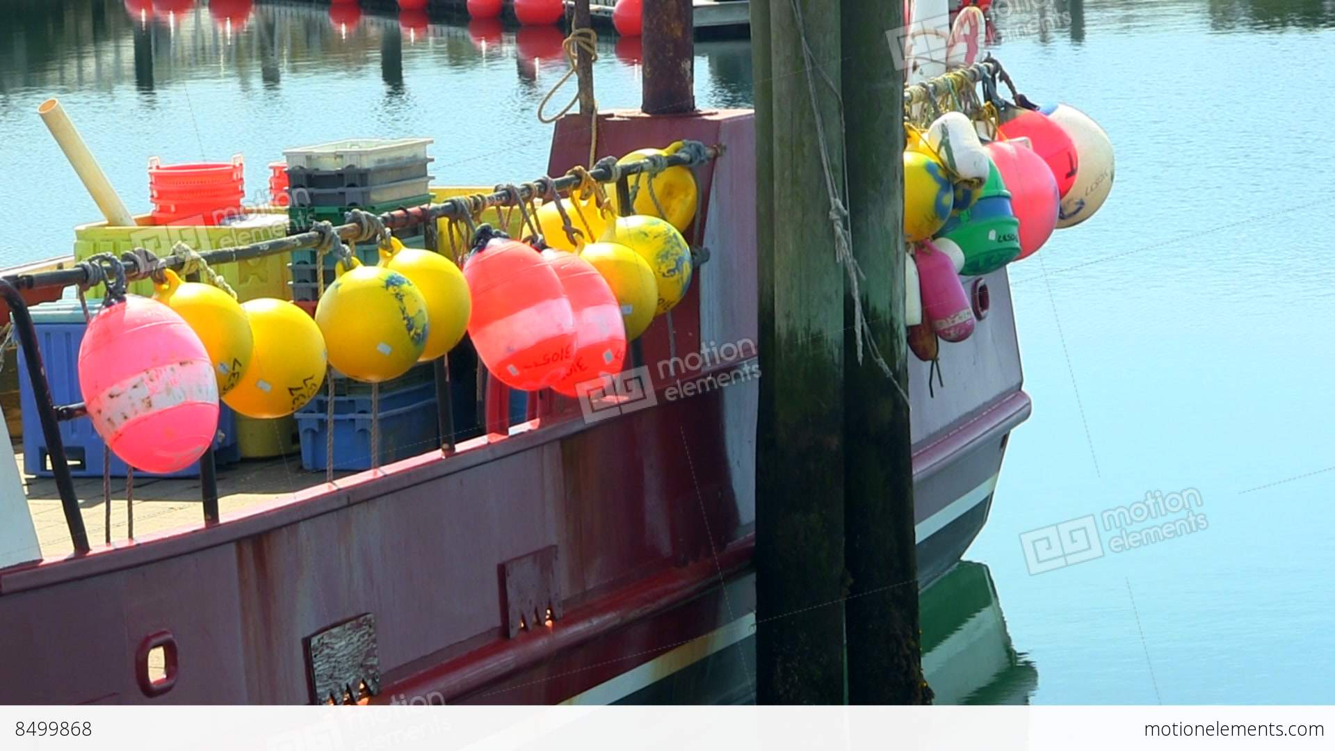 Colorful Fishing Buoy Markers Cape Cod Stock video footage | 8499868