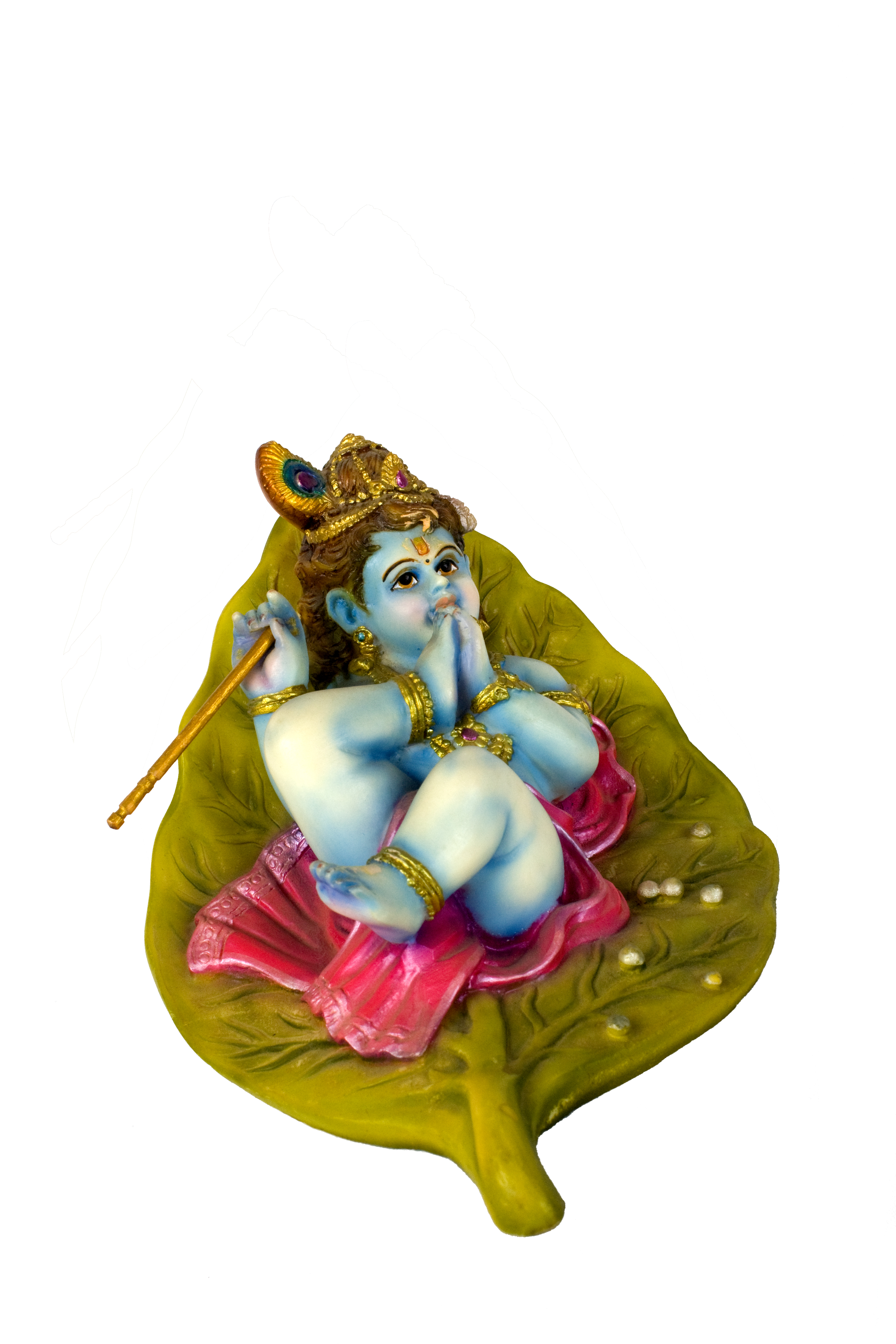 Colorful clay idol of lord krishna photo