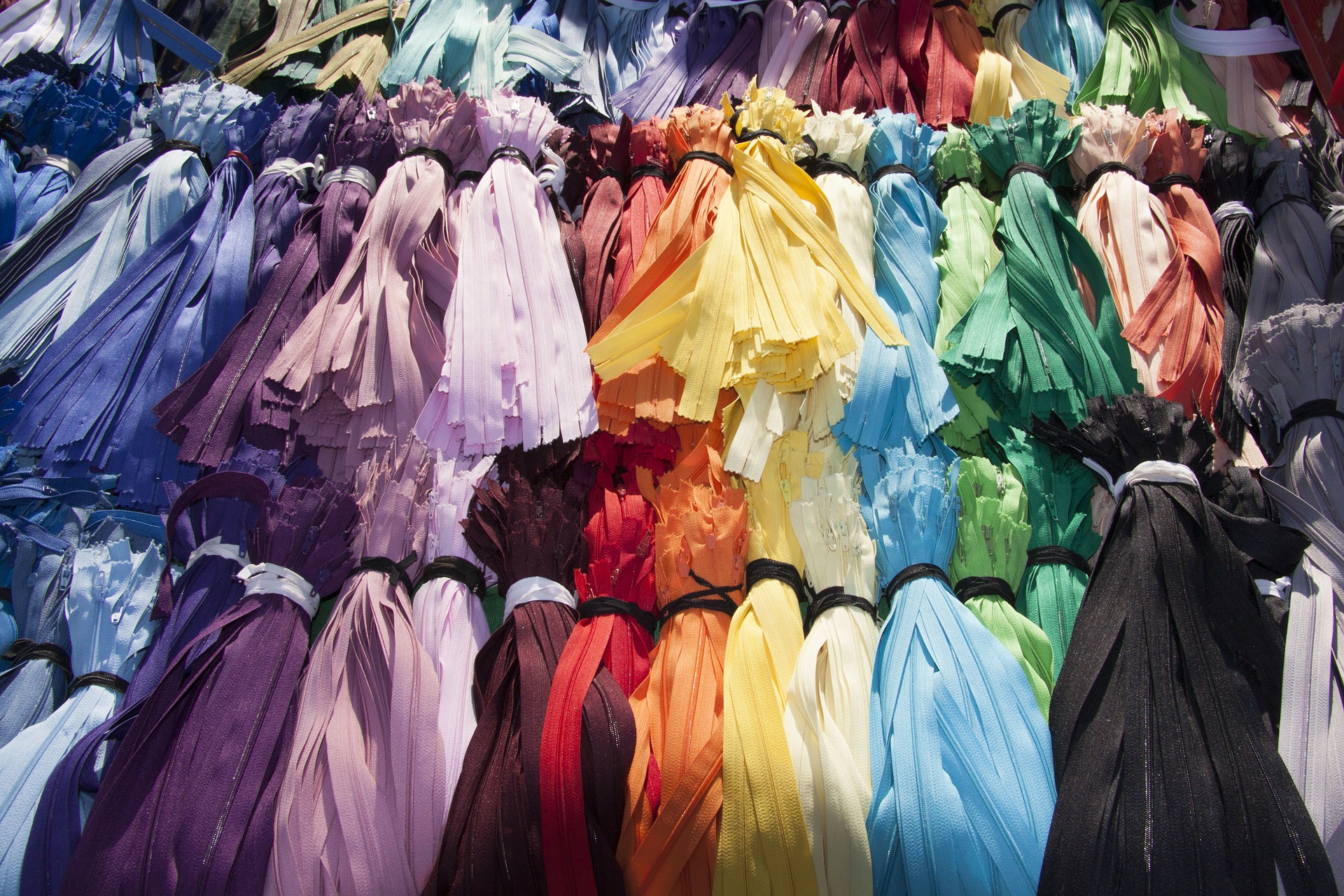 Colorful cloth at flea market photo