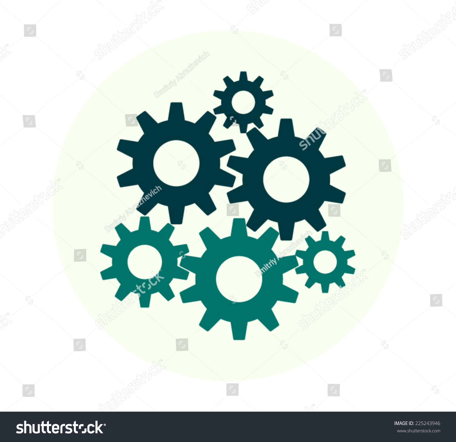 Colorful Cogwheels Flat Design Stock Vector 225243946 - Shutterstock
