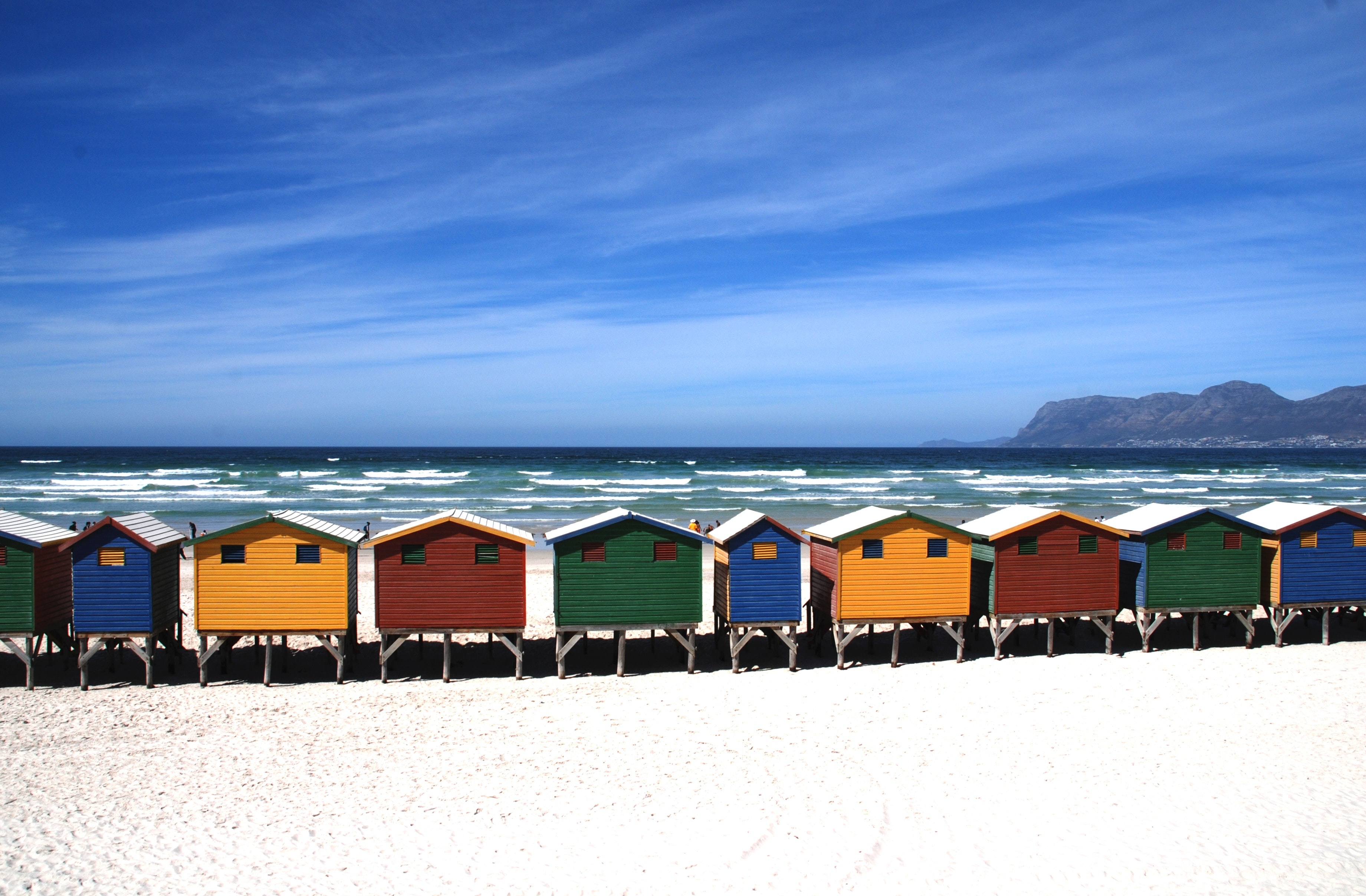 Colorful cottages near the sea under blue sky during daytime photo