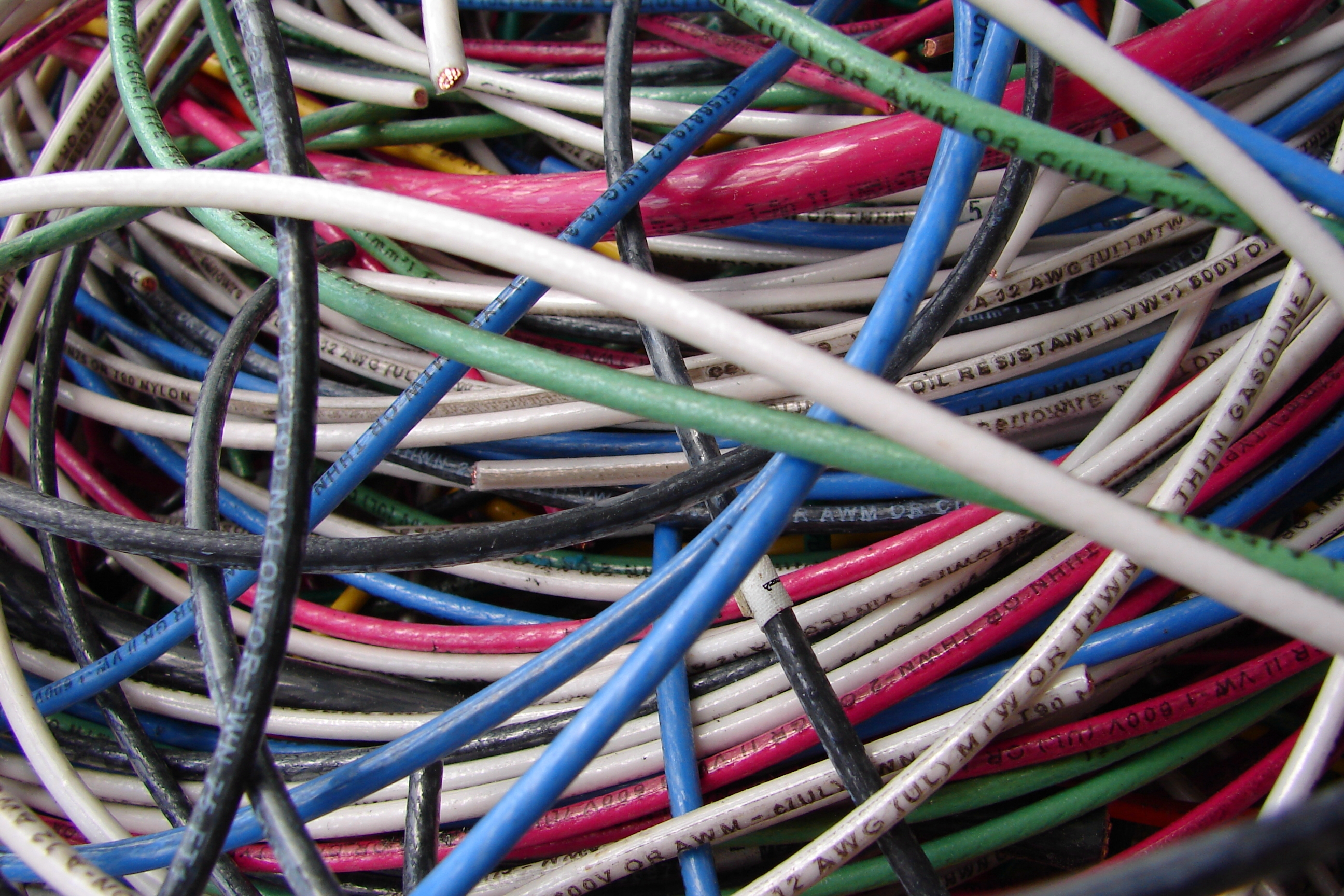 Colorful electrical cables photo