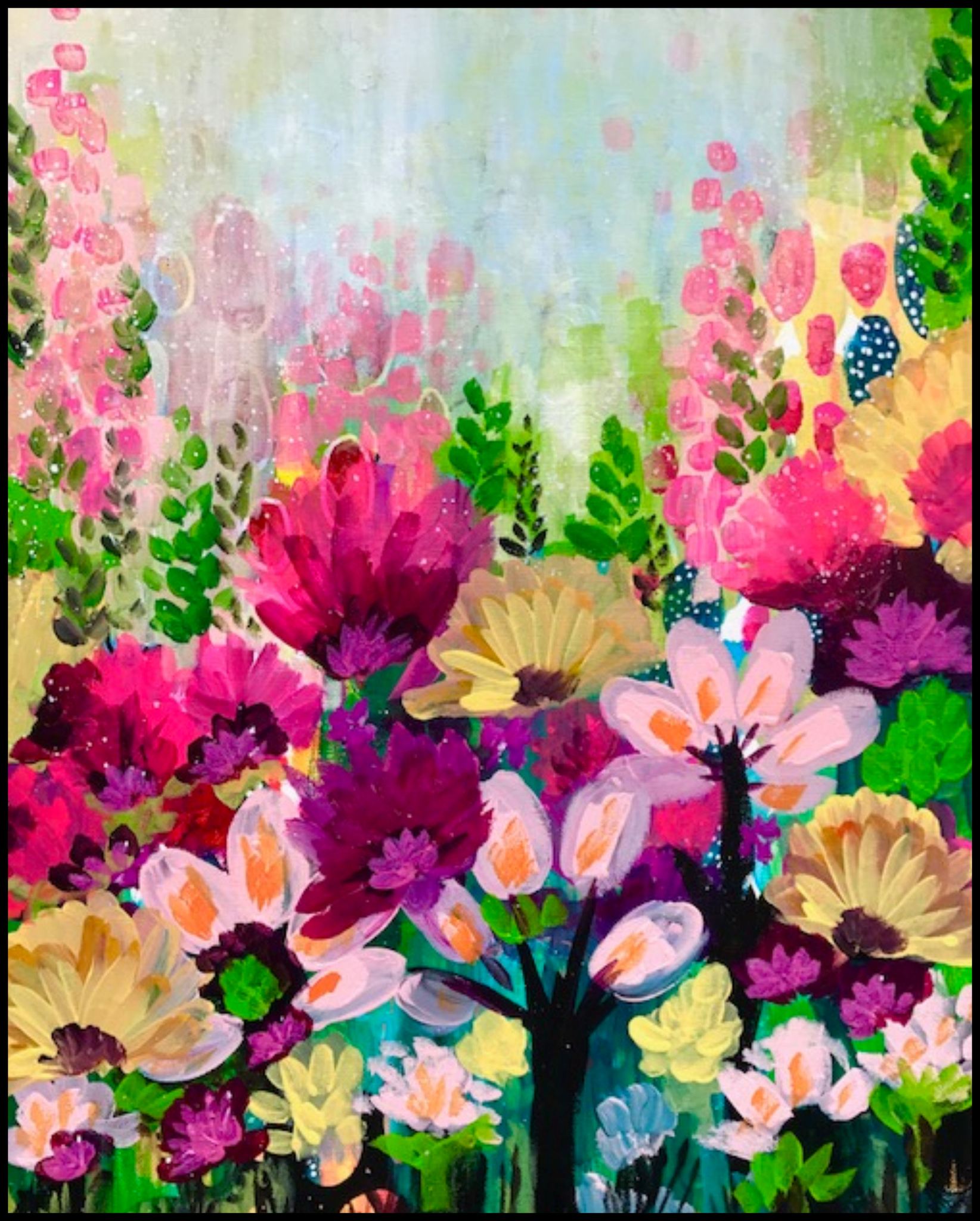Giclee Art Print Colorful Flowers Garden Jasmin - Robin Mead Designs