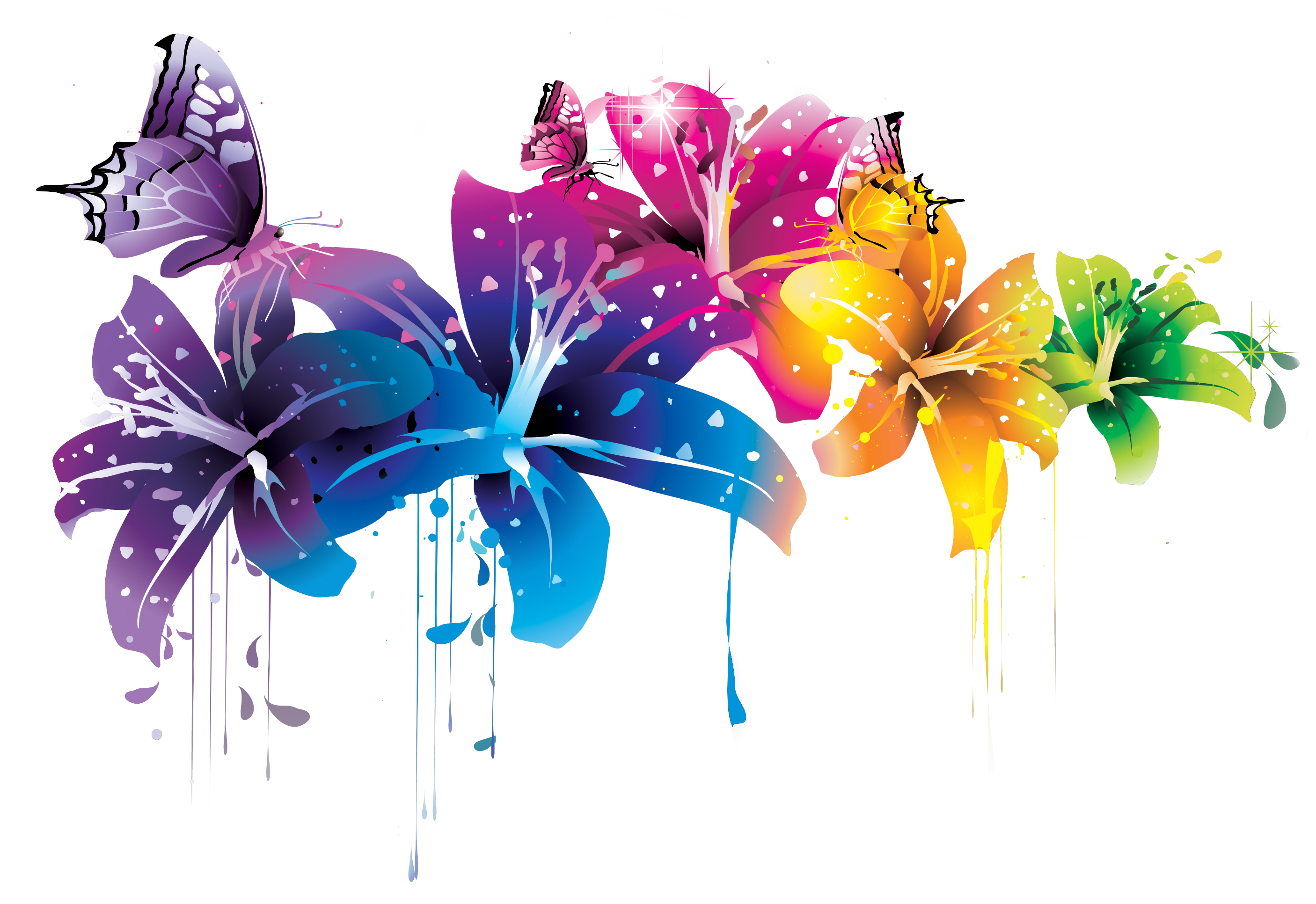 Colorful Flower Vector Clipart PNG by BrielleFantasy on DeviantArt