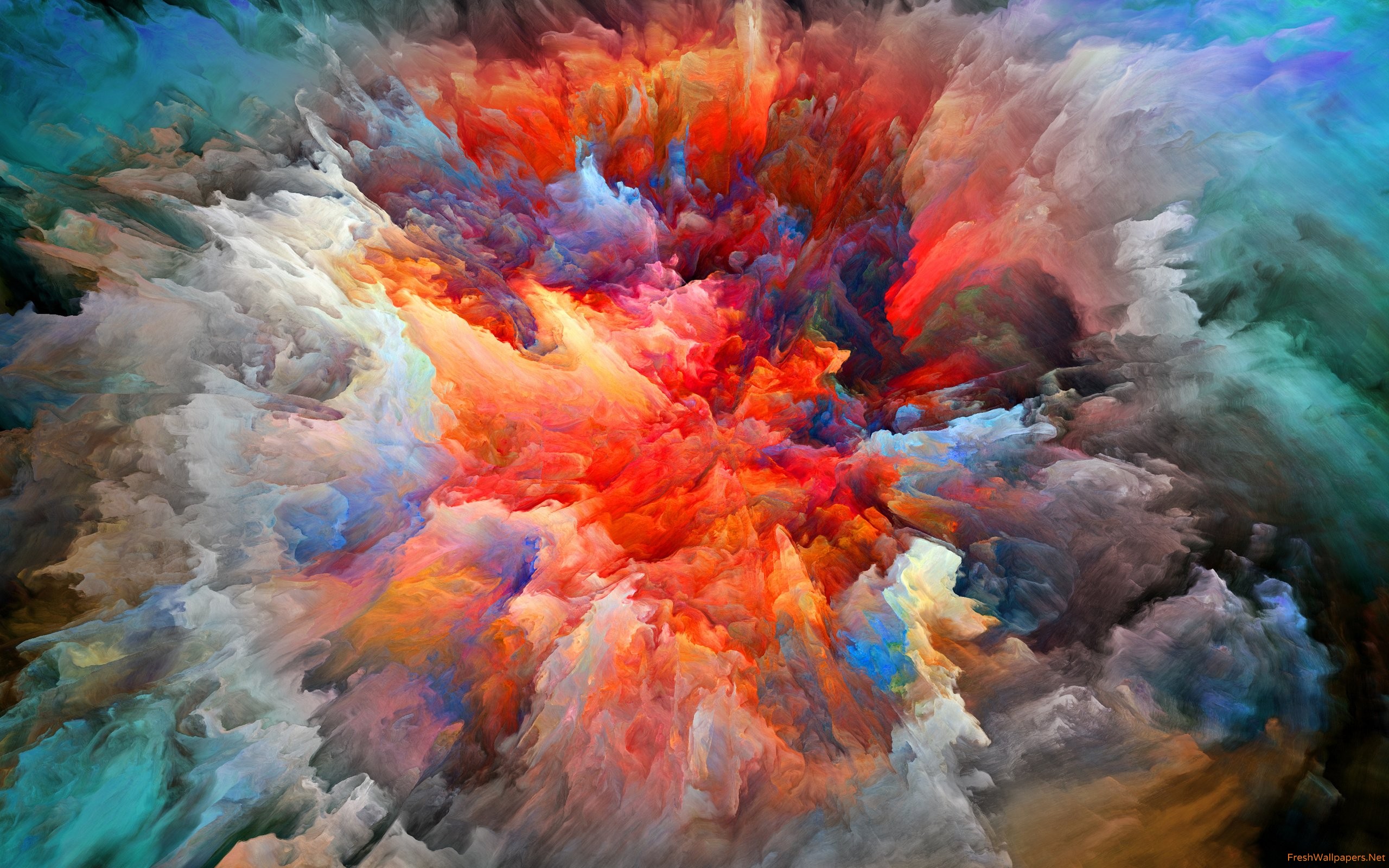 Colorful paint explosion photo