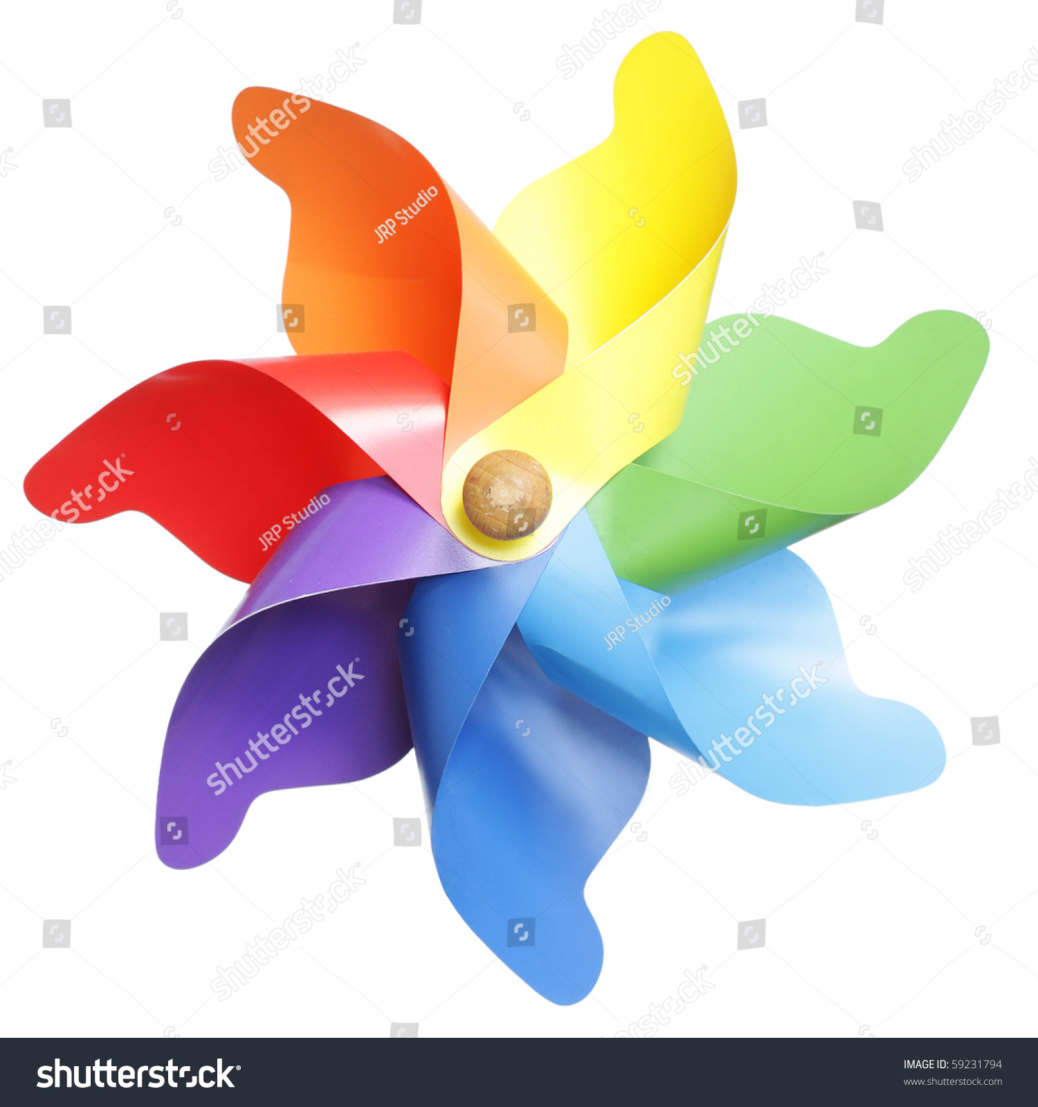 Colorful Pinwheel Isolated On White Stock Photo (Royalty Free ...