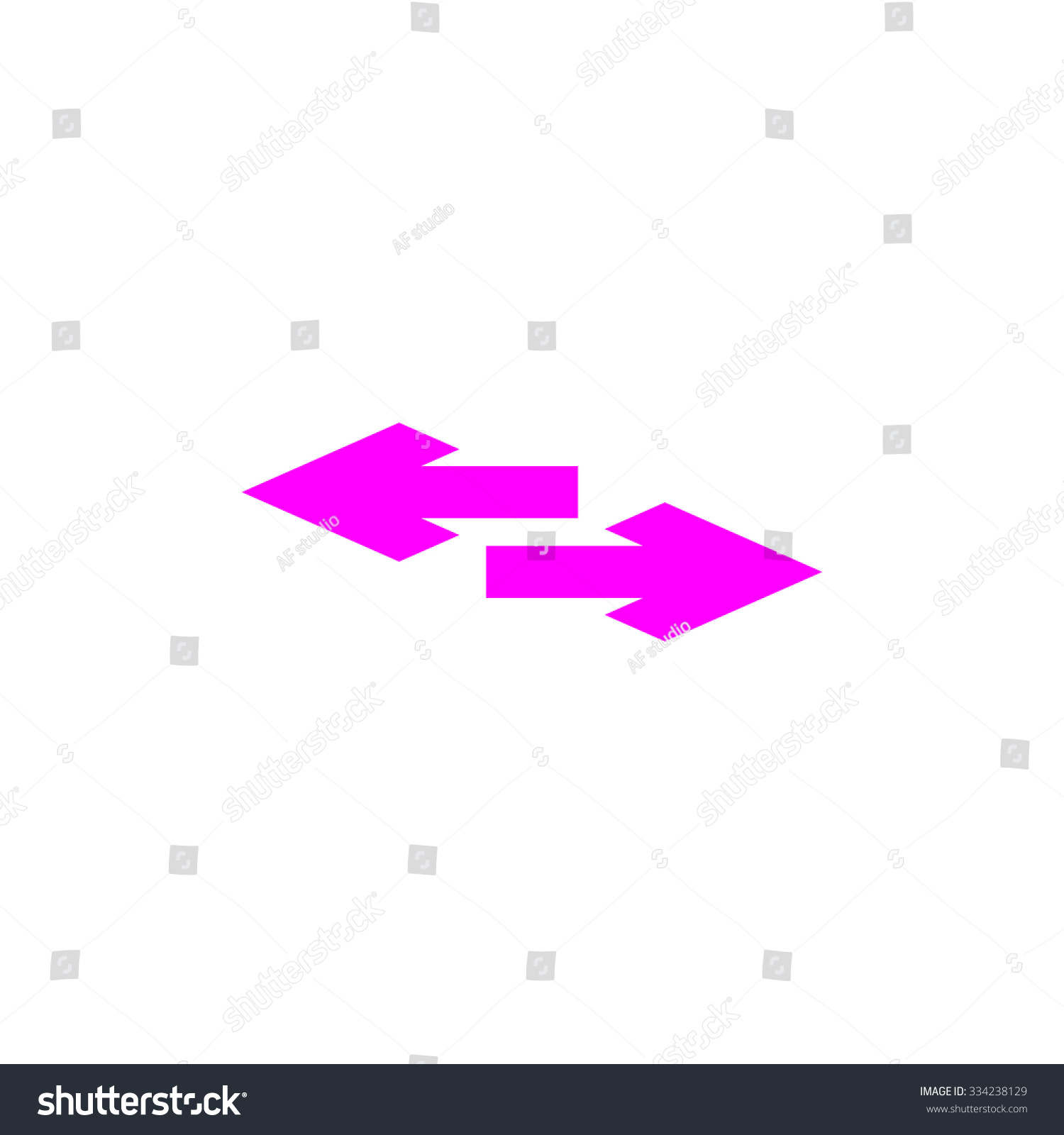 Two Side Arrow Pink Flat Icon Stock Vector 334238129 - Shutterstock