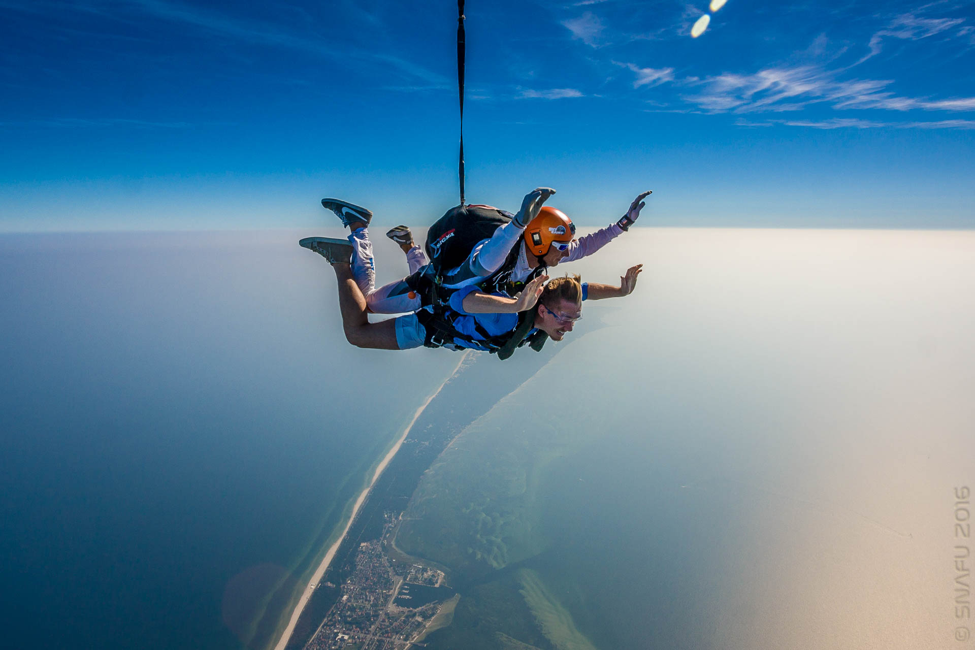 Colorful skydiving photo