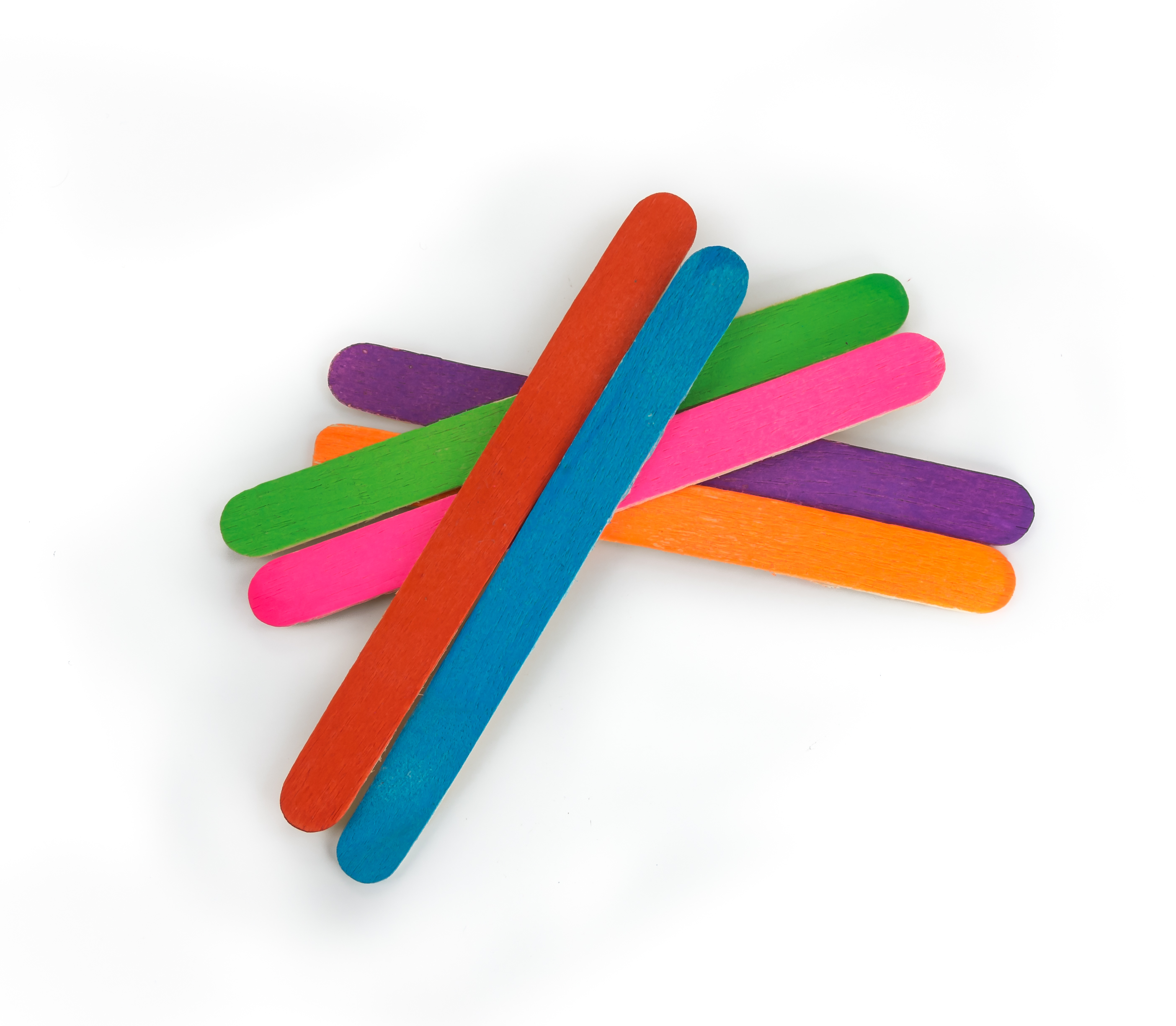Bunch of Colorful Popsicle Sticks for Arts and Crafts on White ...