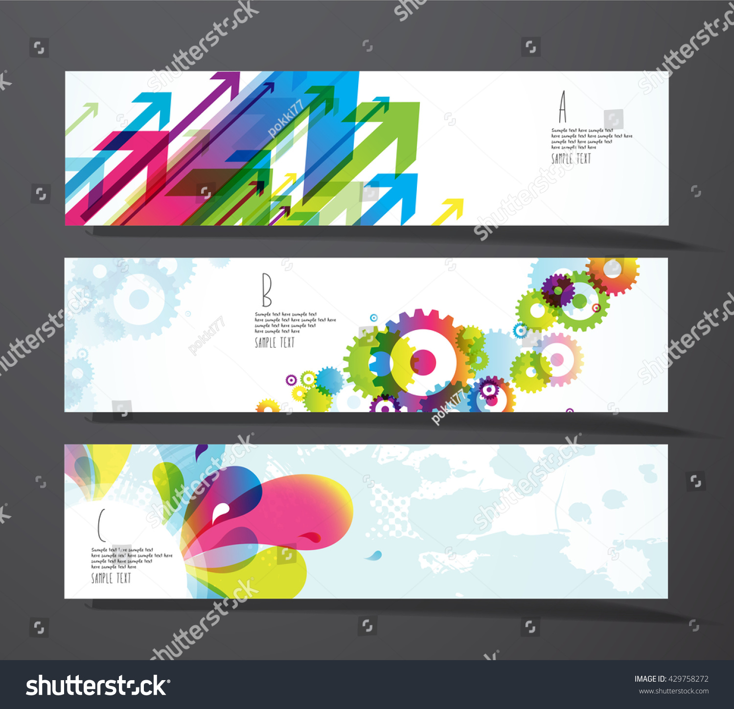 Set Abstract Colorful Splash Toothed Wheels Stock Vector 429758272 ...