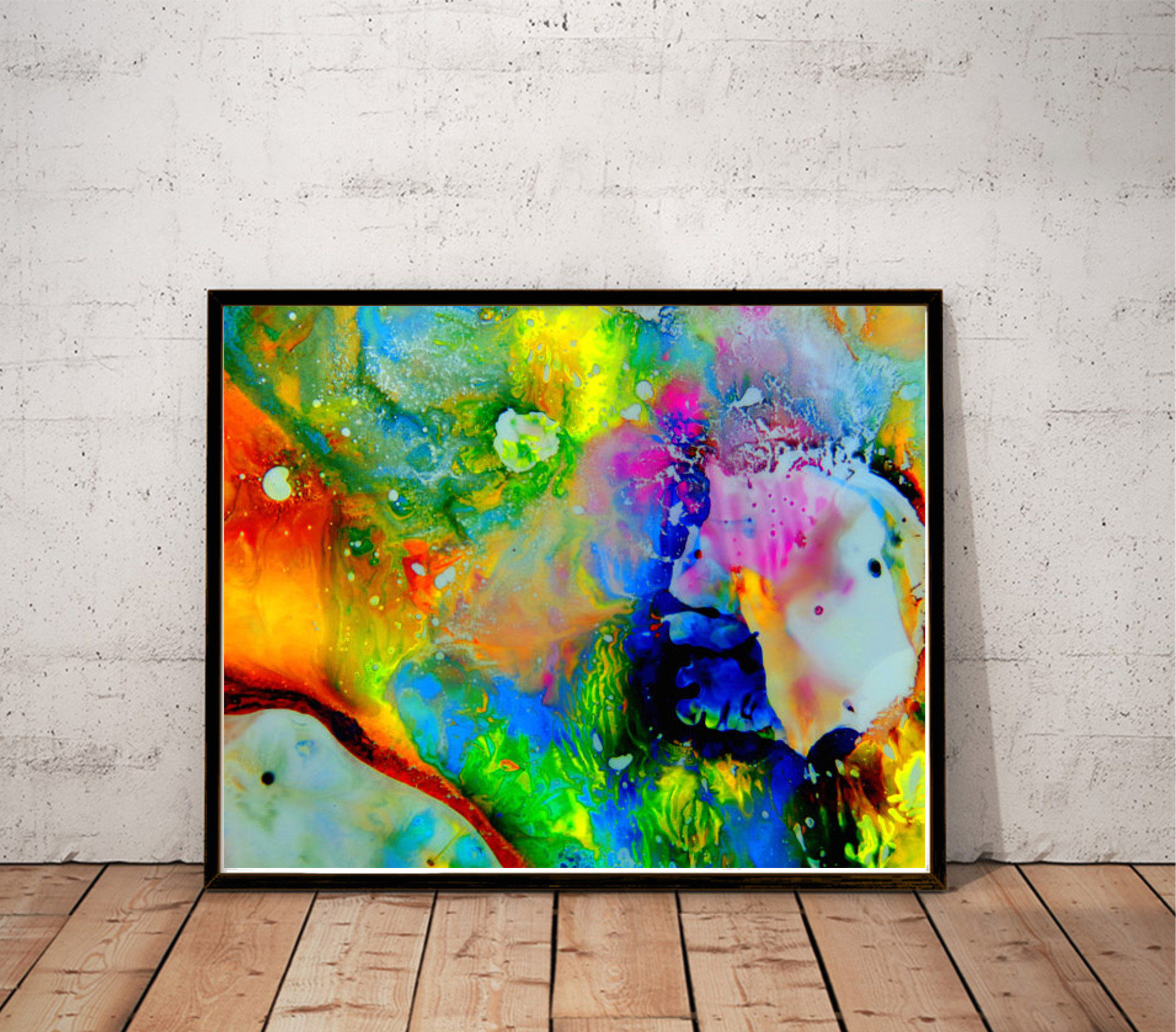 Psychedelic Art Abstract Painting Print Colorful Wall Art ...