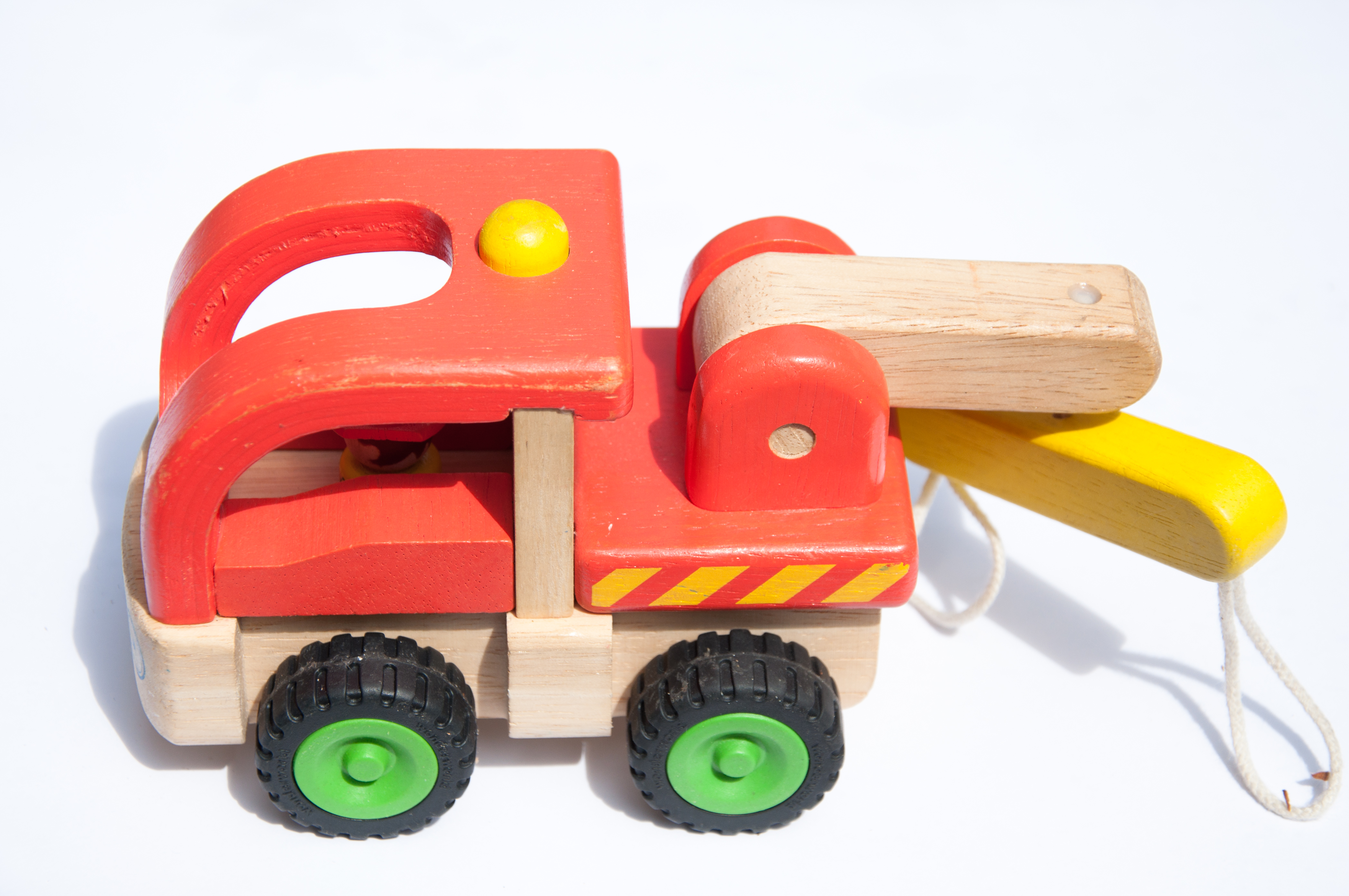 Colorful wooden toy truck photo