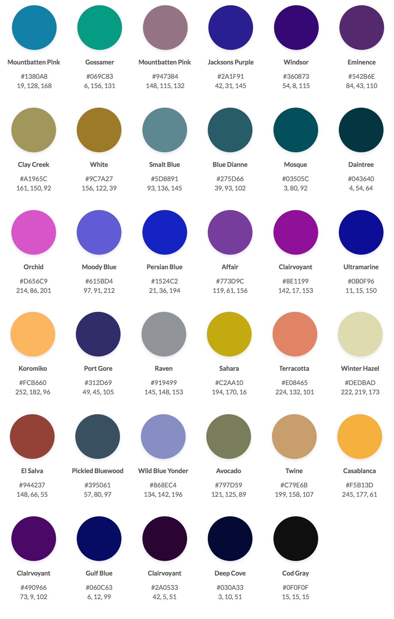 Try the New 2018 Trending Colors Palette |