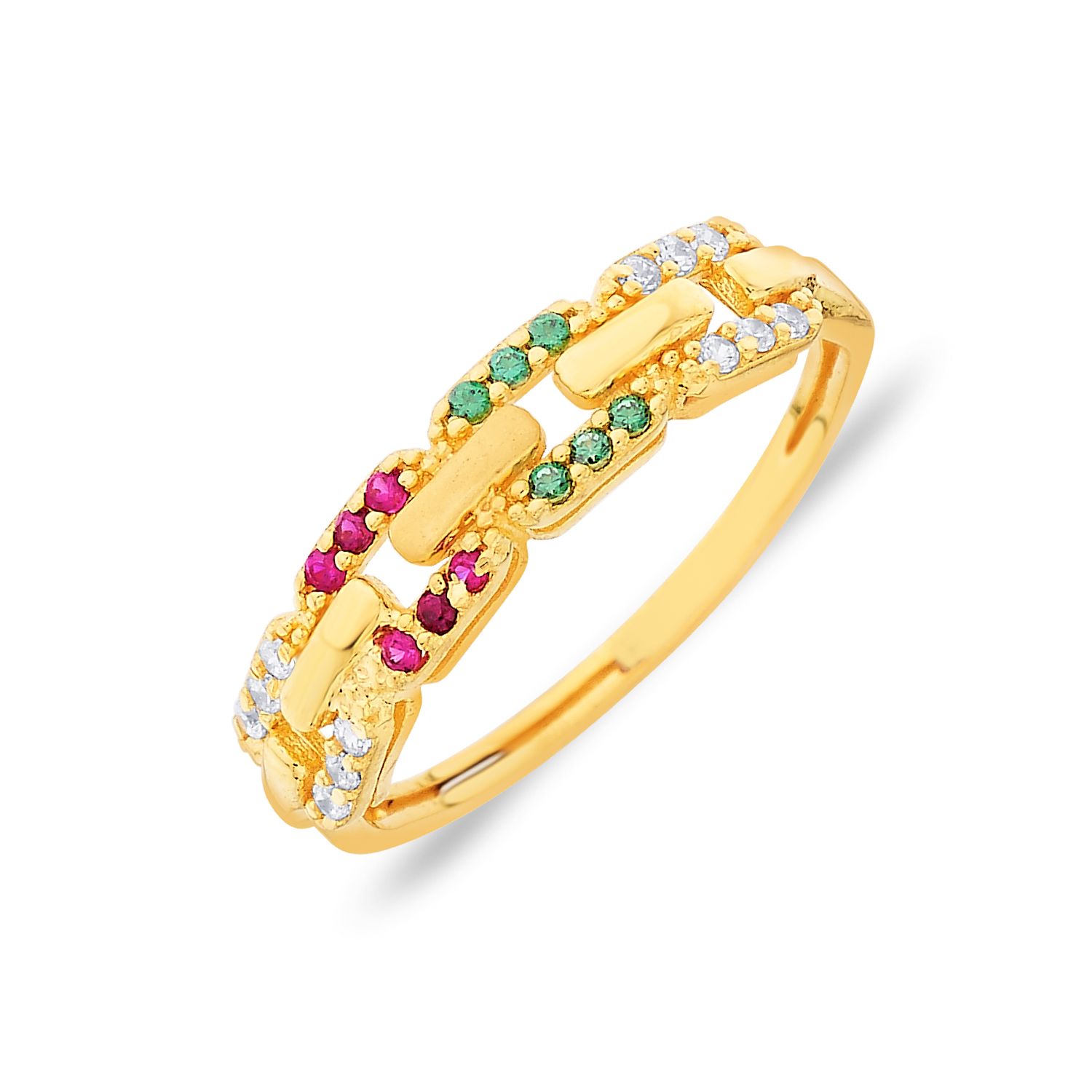 Gold Rings, Colour Block Designer Gold Ring