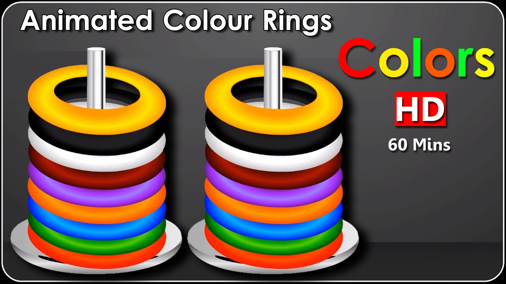 Learn Colors with ANIMATED Rings, Teach Colours, Baby Children Kids ...