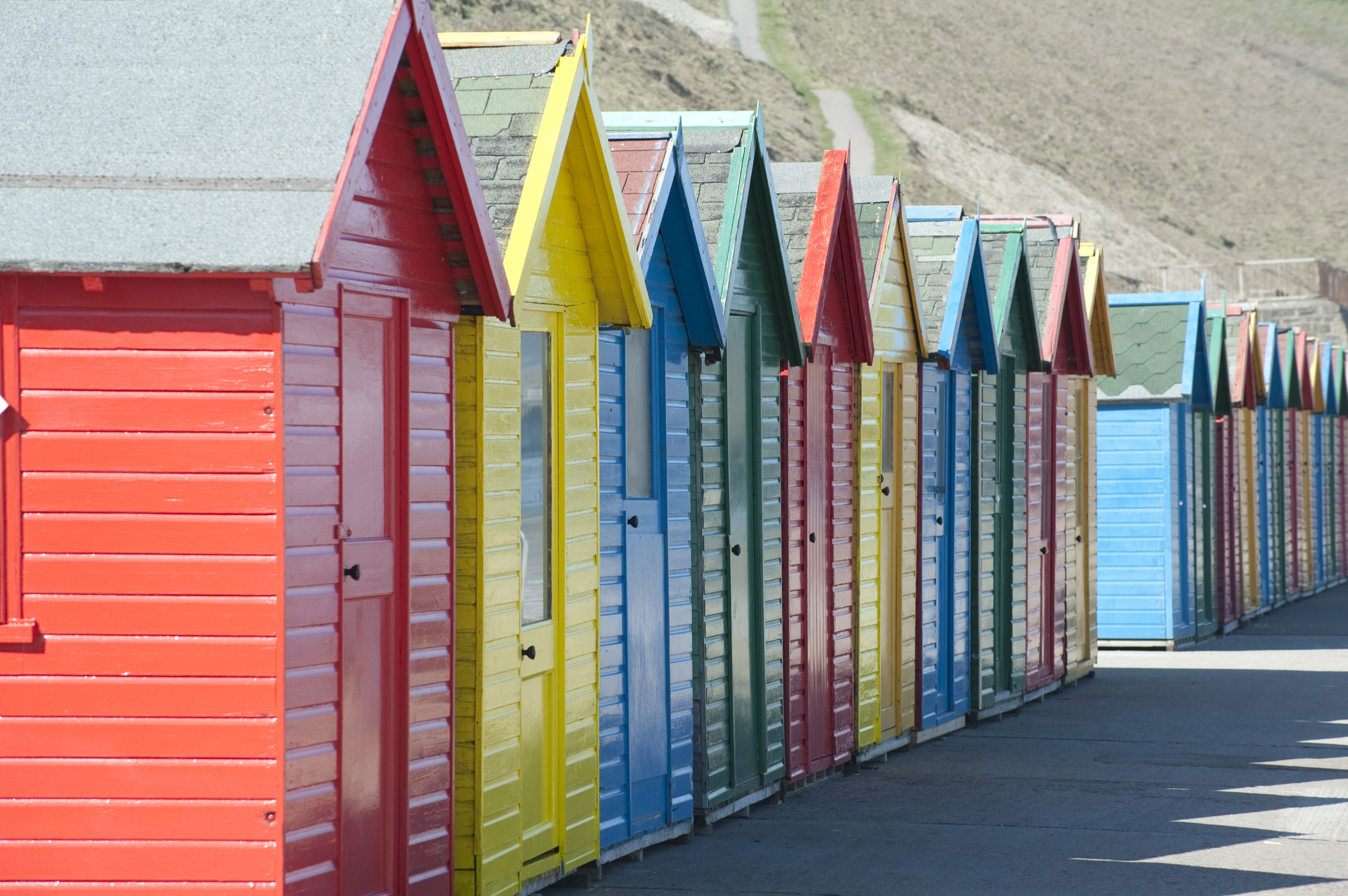 Free Stock Photo 7865 Colourful wooden beach huts | freeimageslive