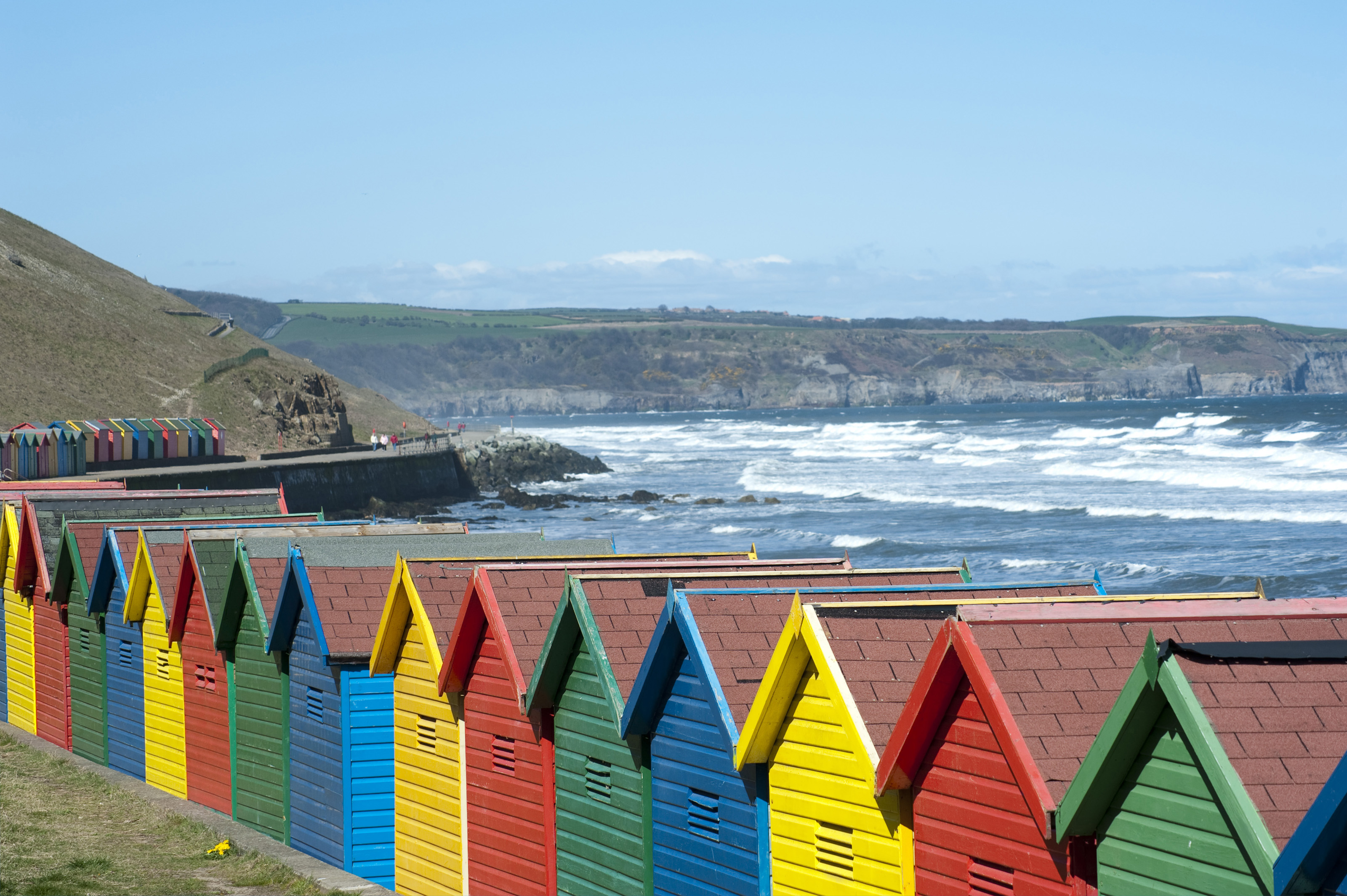 Brightly coloured beach huts and seafront-7706 | Stockarch Free ...