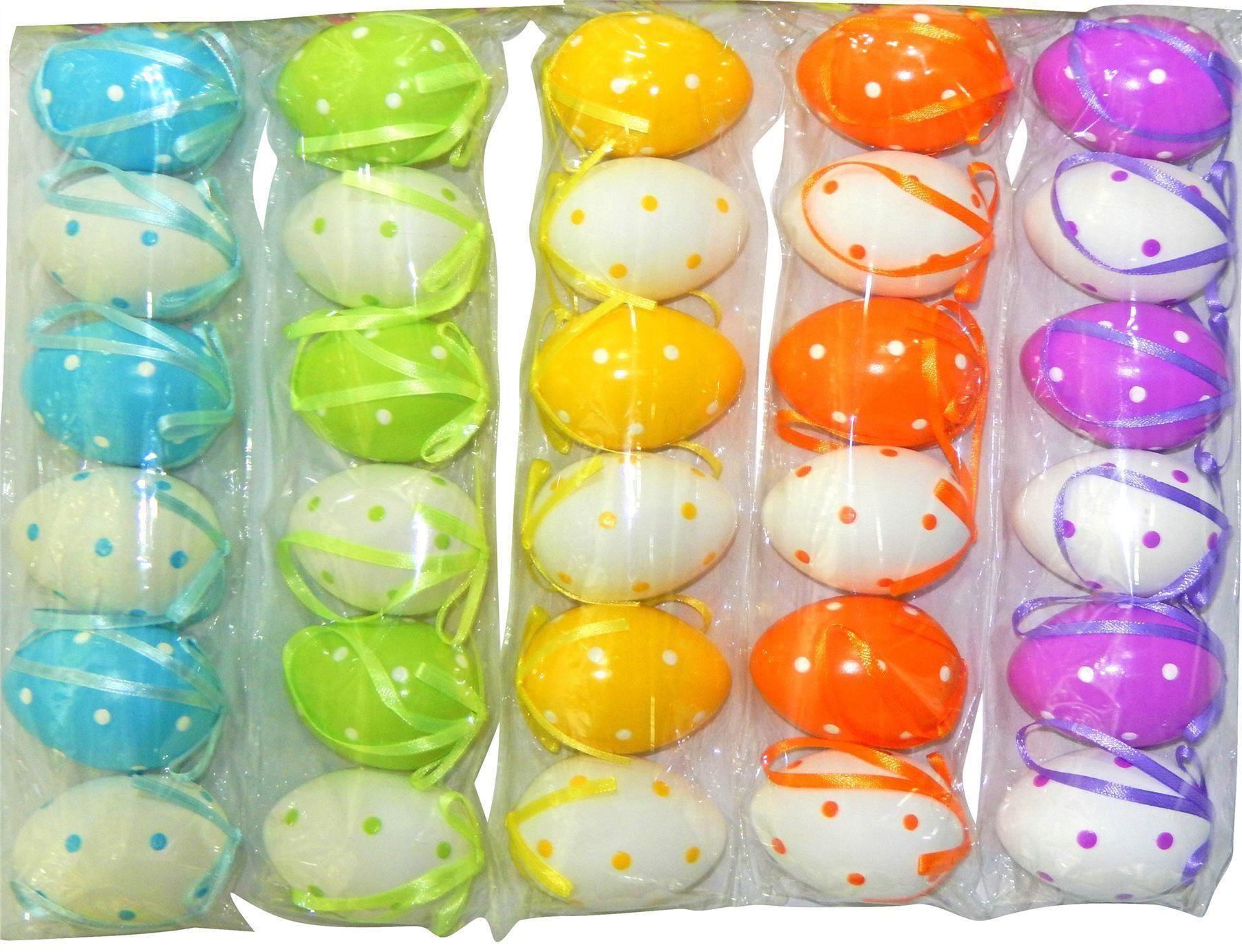 6 X Coloured Plastic Easter Egg Decorations For Easter Bonnets Egg ...