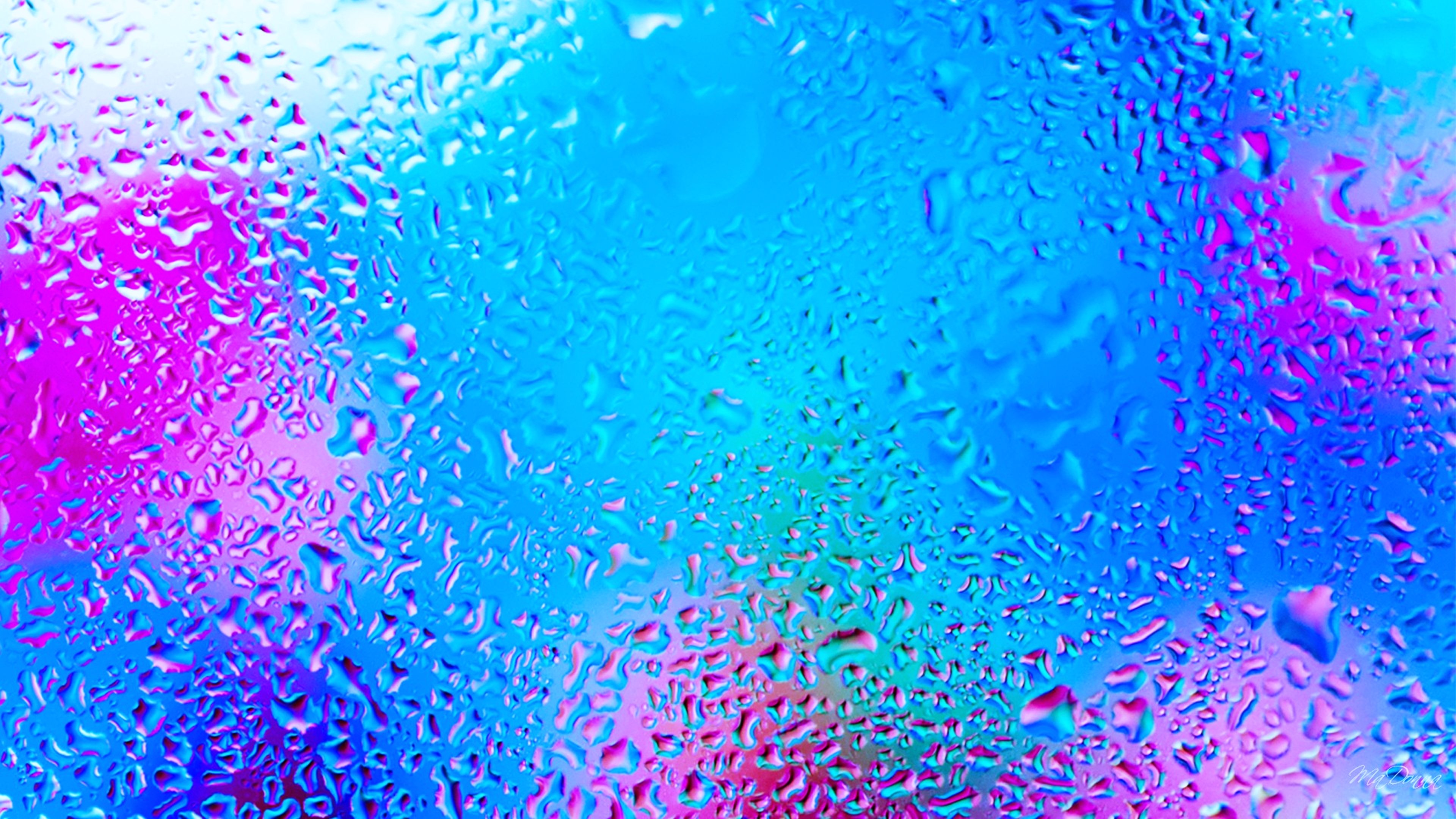 Windows glass colors rain Drops abstracts mood wallpaper | 3840x2160 ...