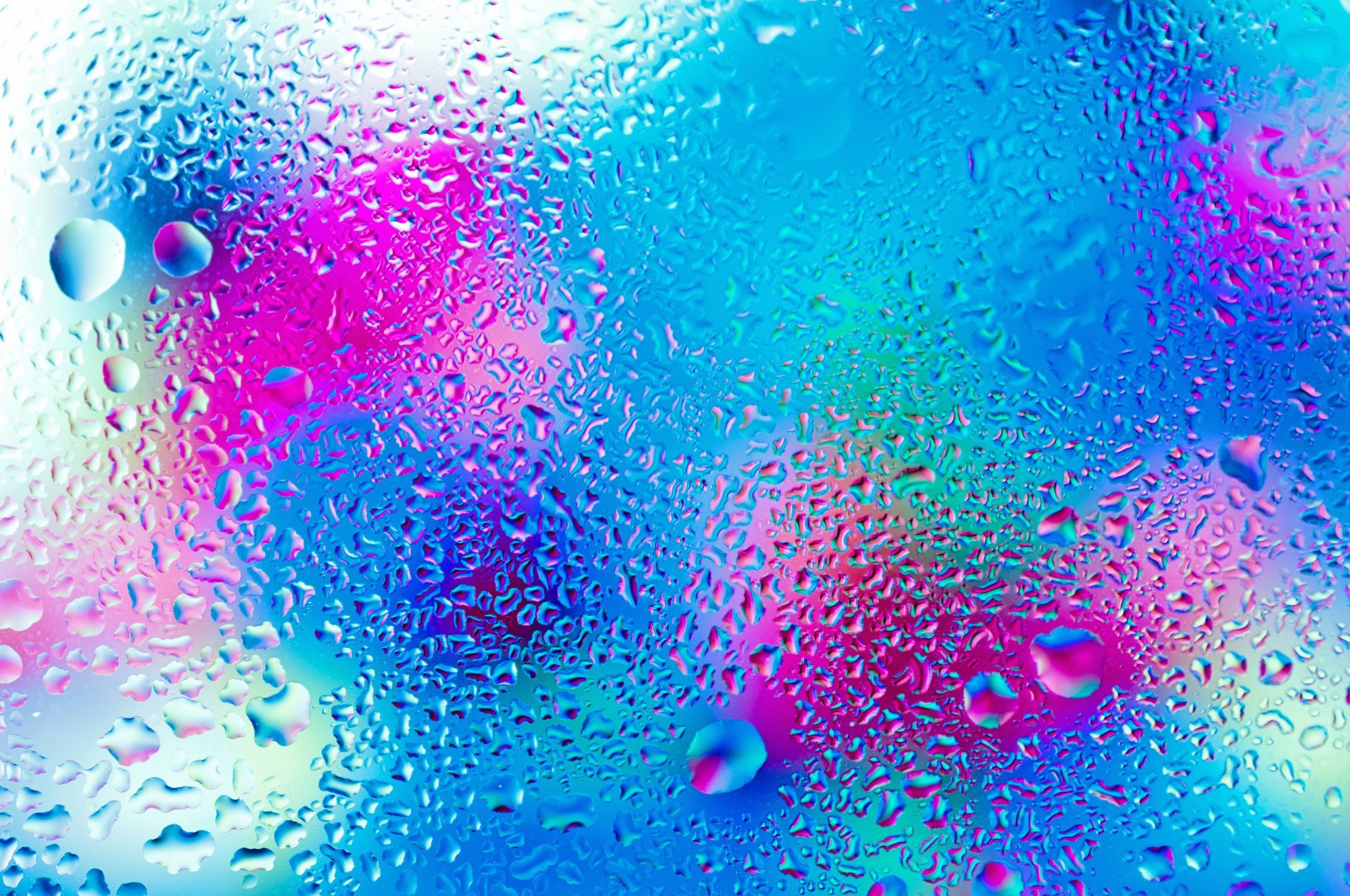water drops colorful rainbow rain glass HD wallpaper