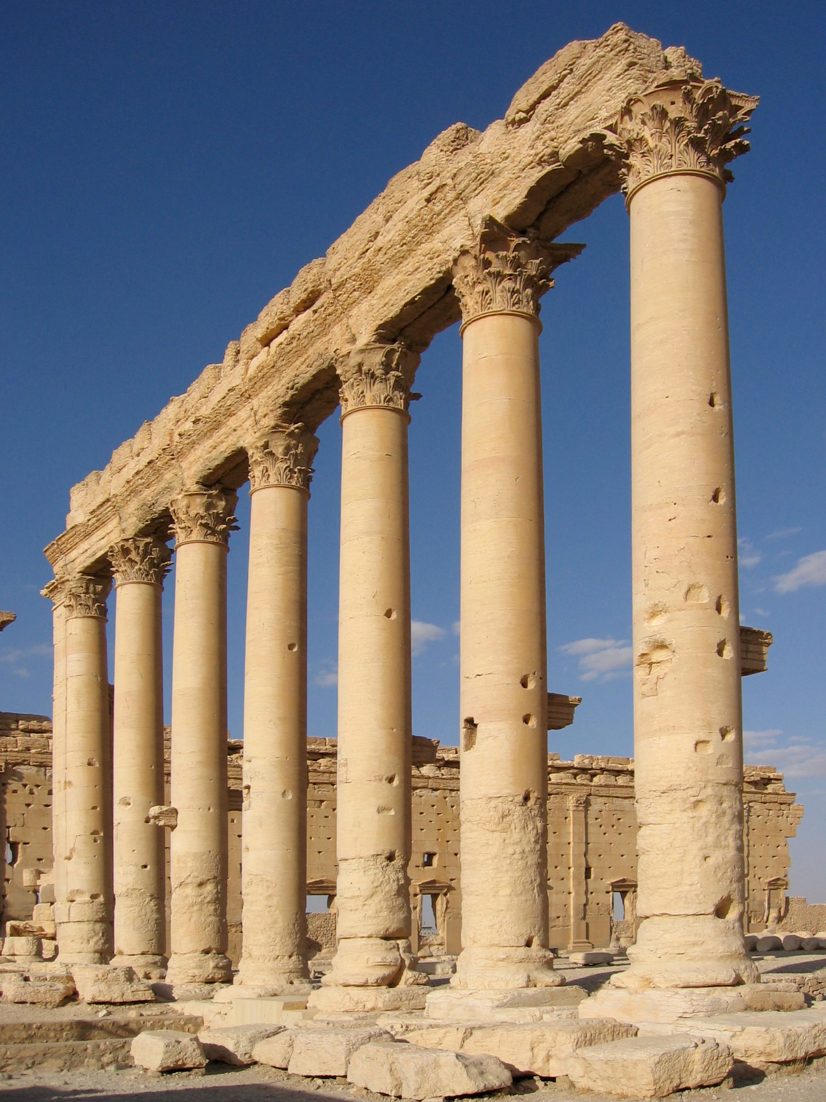 File:Columns in the inner court of the Bel Temple Palmyra Syria.JPG ...