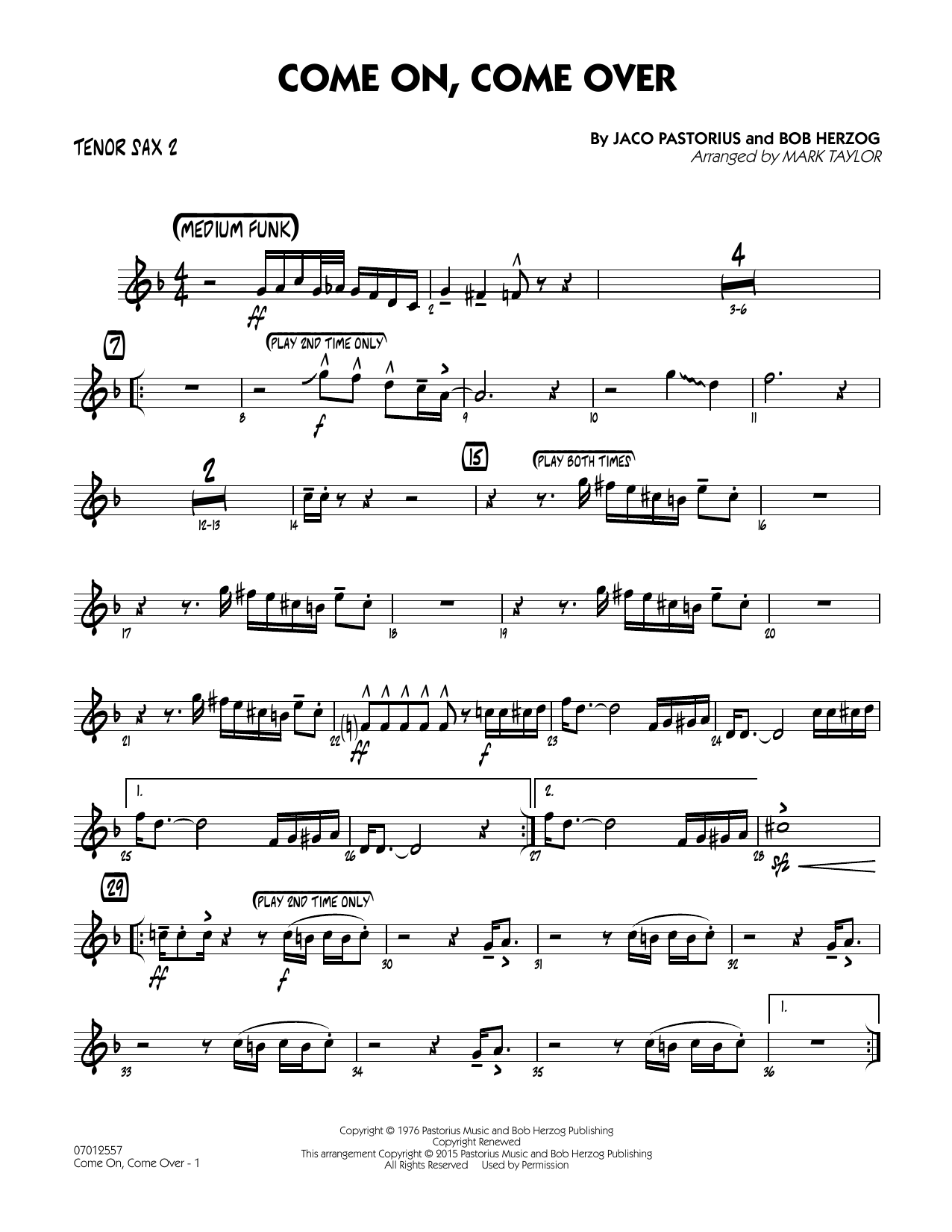Come On, Come Over - Trombone 1 by Bob Herzog, Jaco Pastorius - Hal ...