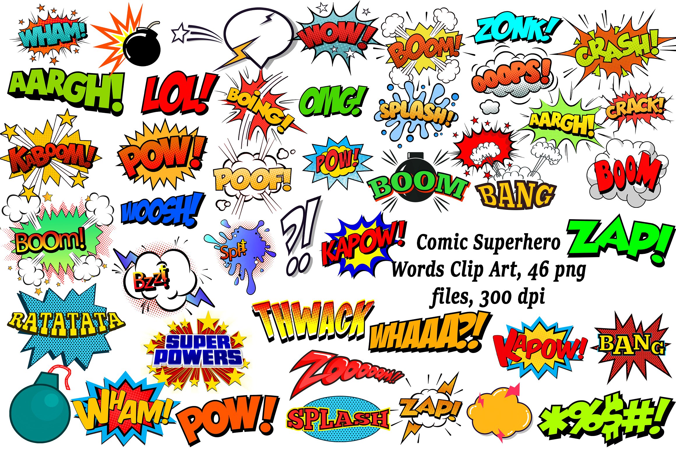 Superhero Comic Speech Bubbles ~ Illustrations ~ Creative Market