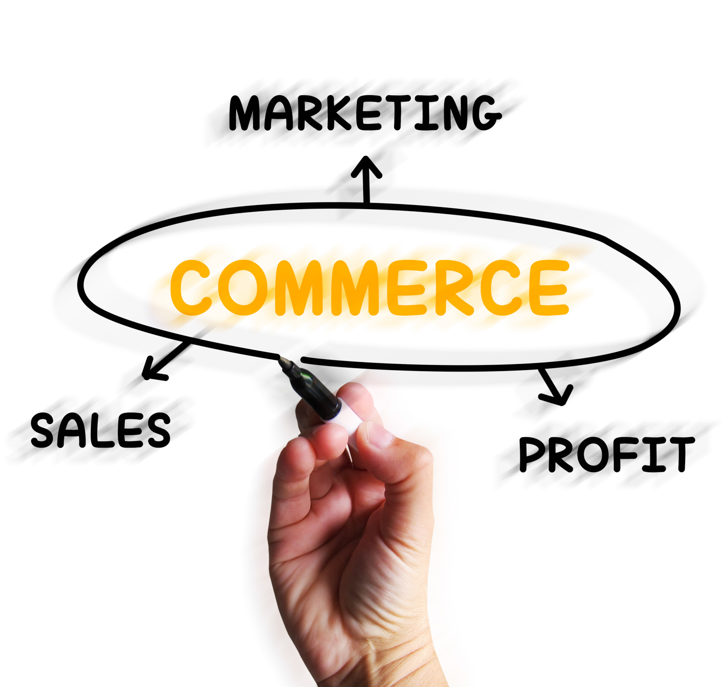 Commerce diagram displays marketing sales and profit photo