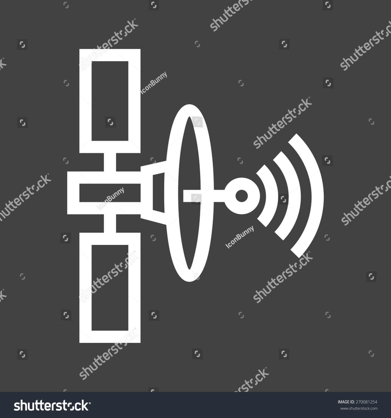Satellite Space Communication Signal Icon Vector Stock Vector ...