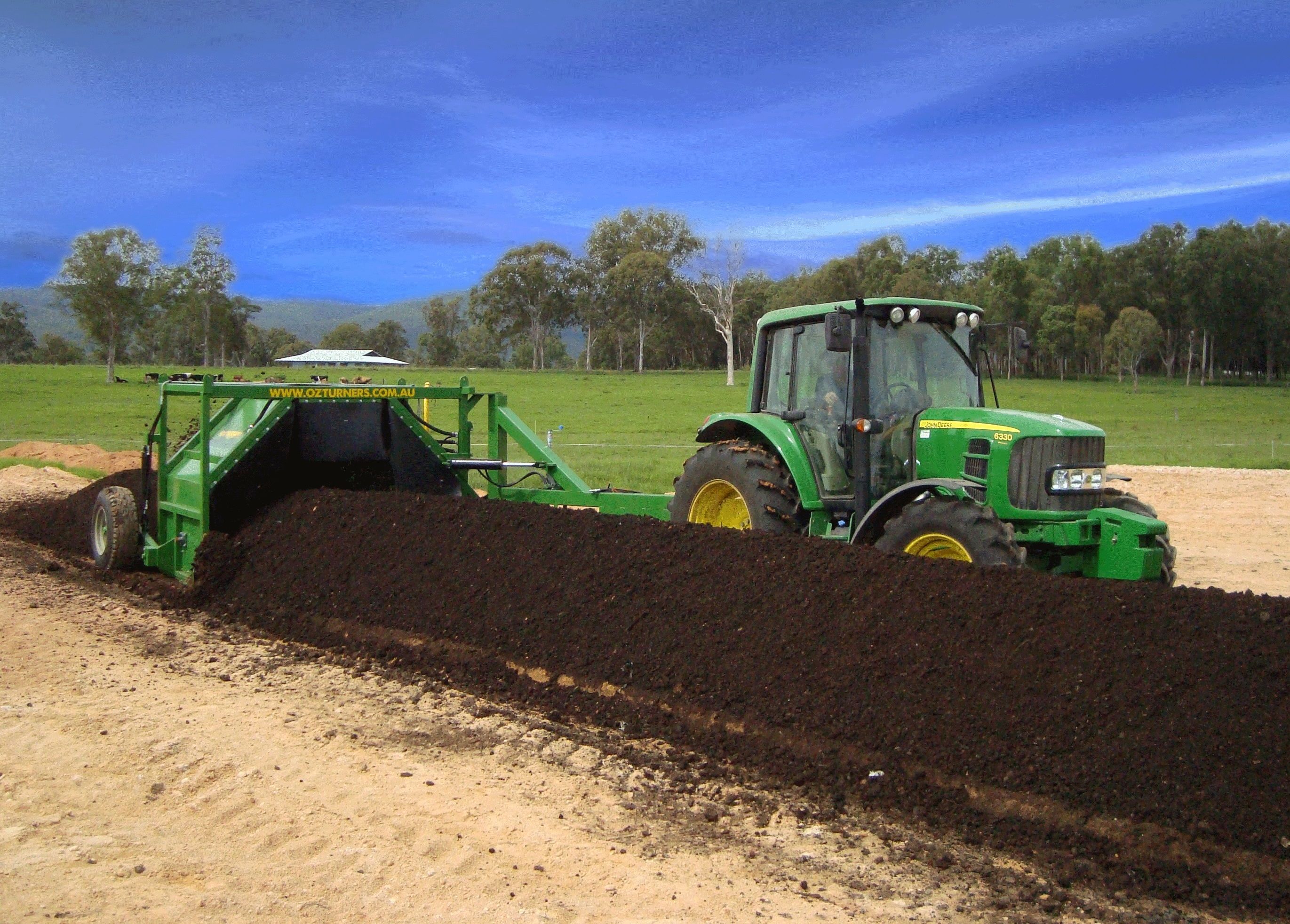 Backhus Windrow turner. http://n40compost.com/compost-turners ...